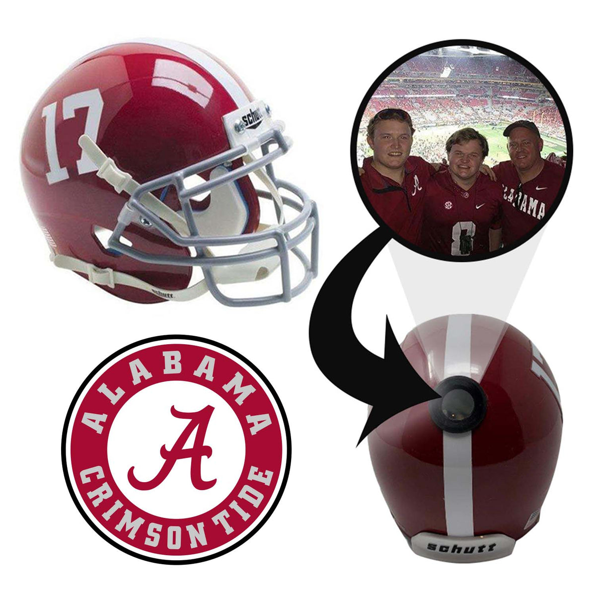 Alabama Crimson Tide College Football Collectible Mini Helmet - Picture Inside - FANZ Collectibles 1