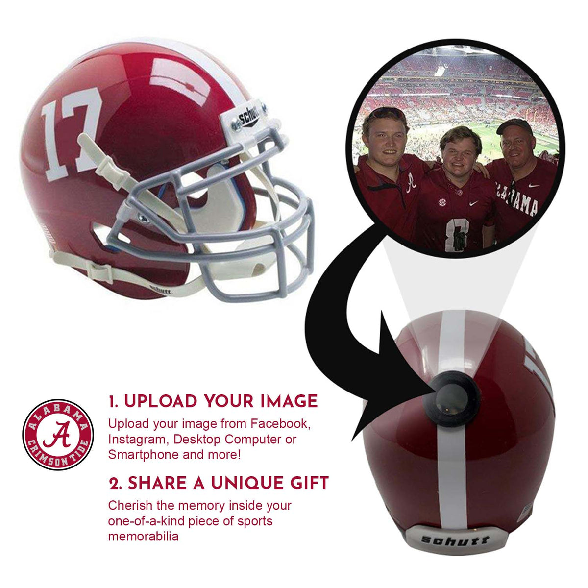 Alabama Crimson Tide College Football Collectible Mini Helmet - Picture Inside - FANZ Collectibles 2