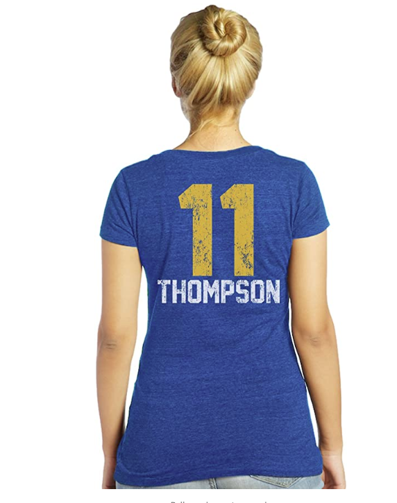 NBA Golden State Warriors Womens Triblend Modest V-Neck Tee, Royal, Medium 4