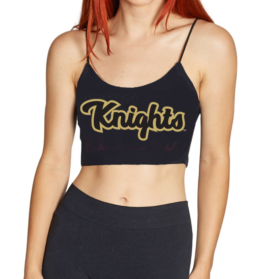UCF Knights Cursive Outline Black Spaghetti Tank | lojobands 4