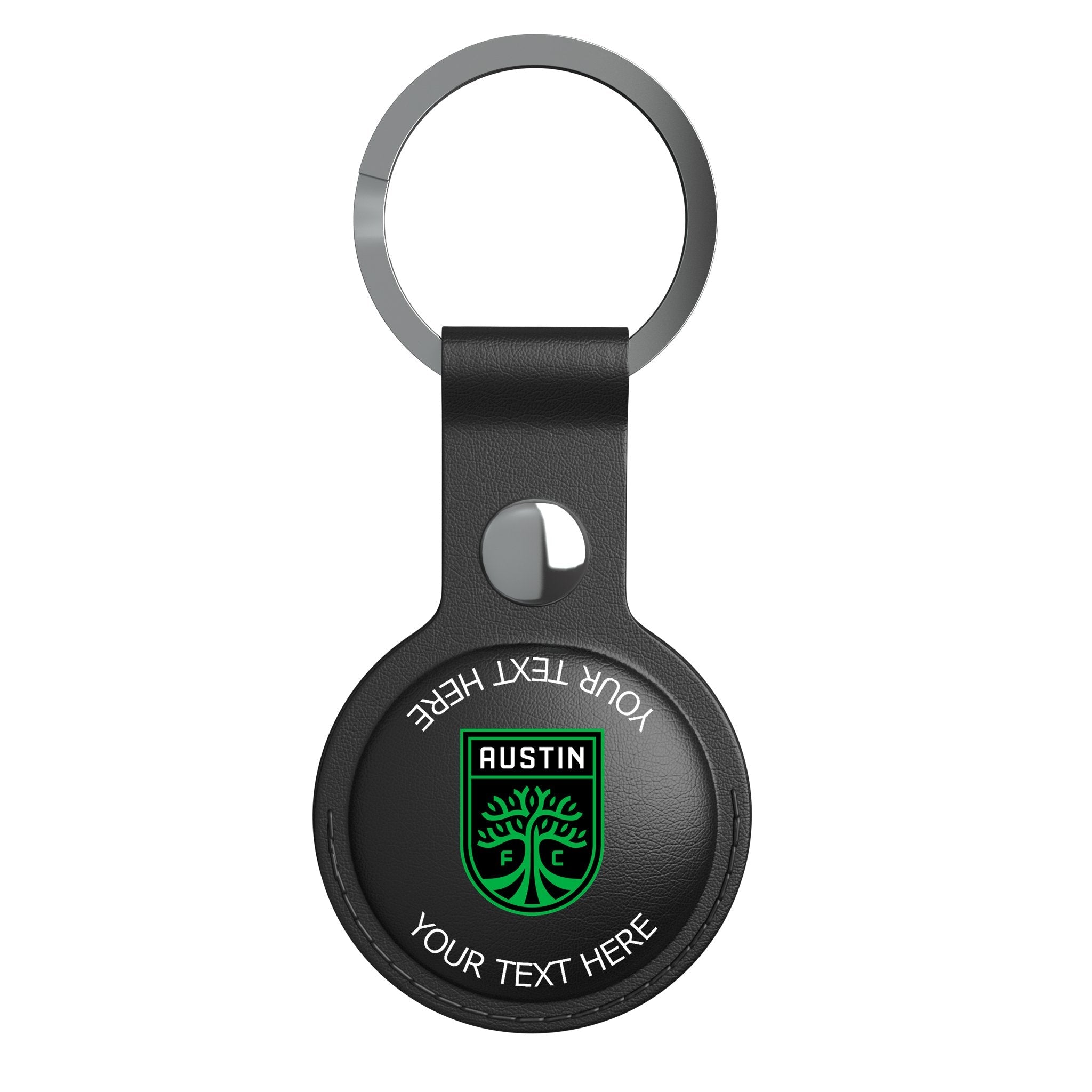 Austin FC Personalized Insignia Black Airtag Holder
