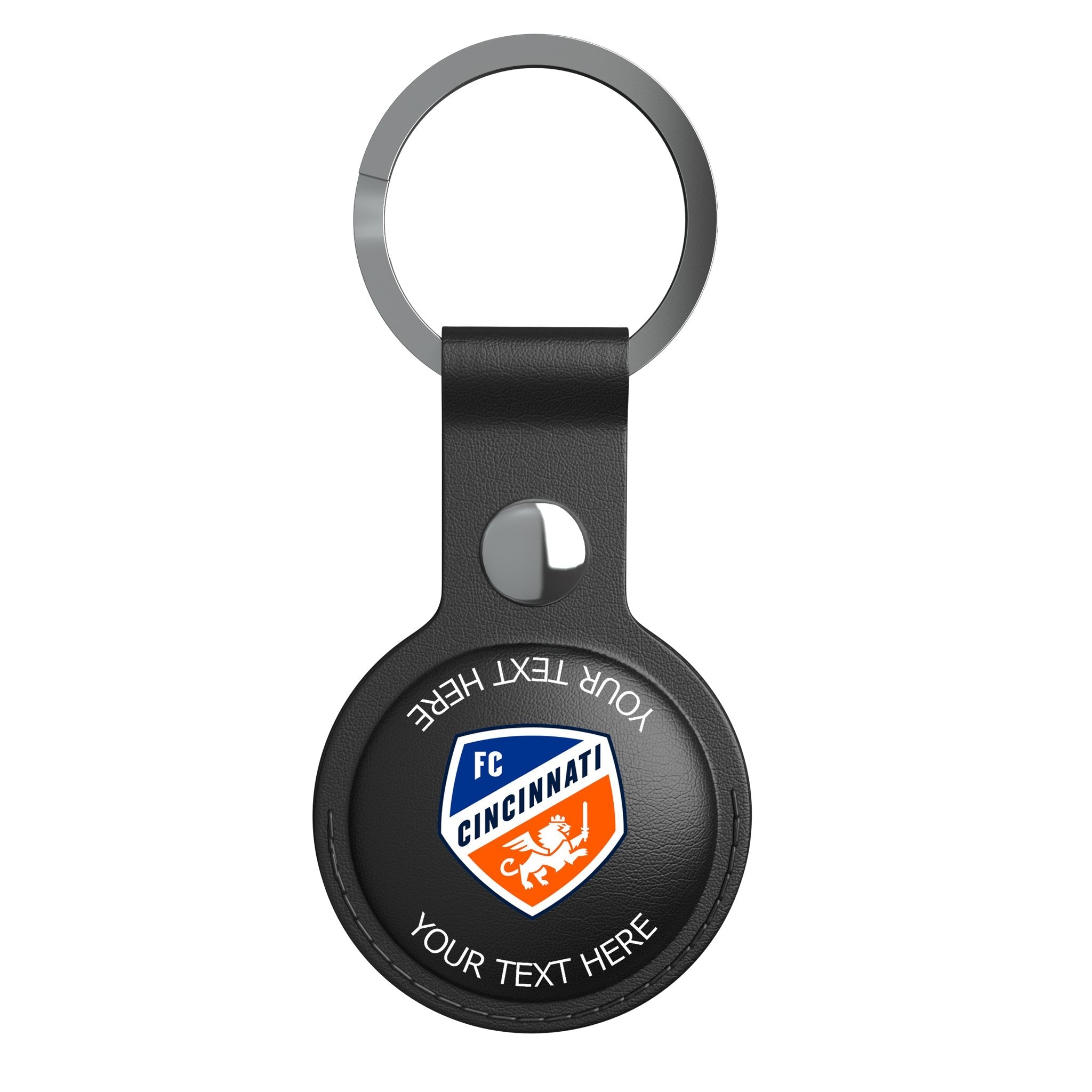FC Cincinnati Personalized Insignia Black Airtag Holder