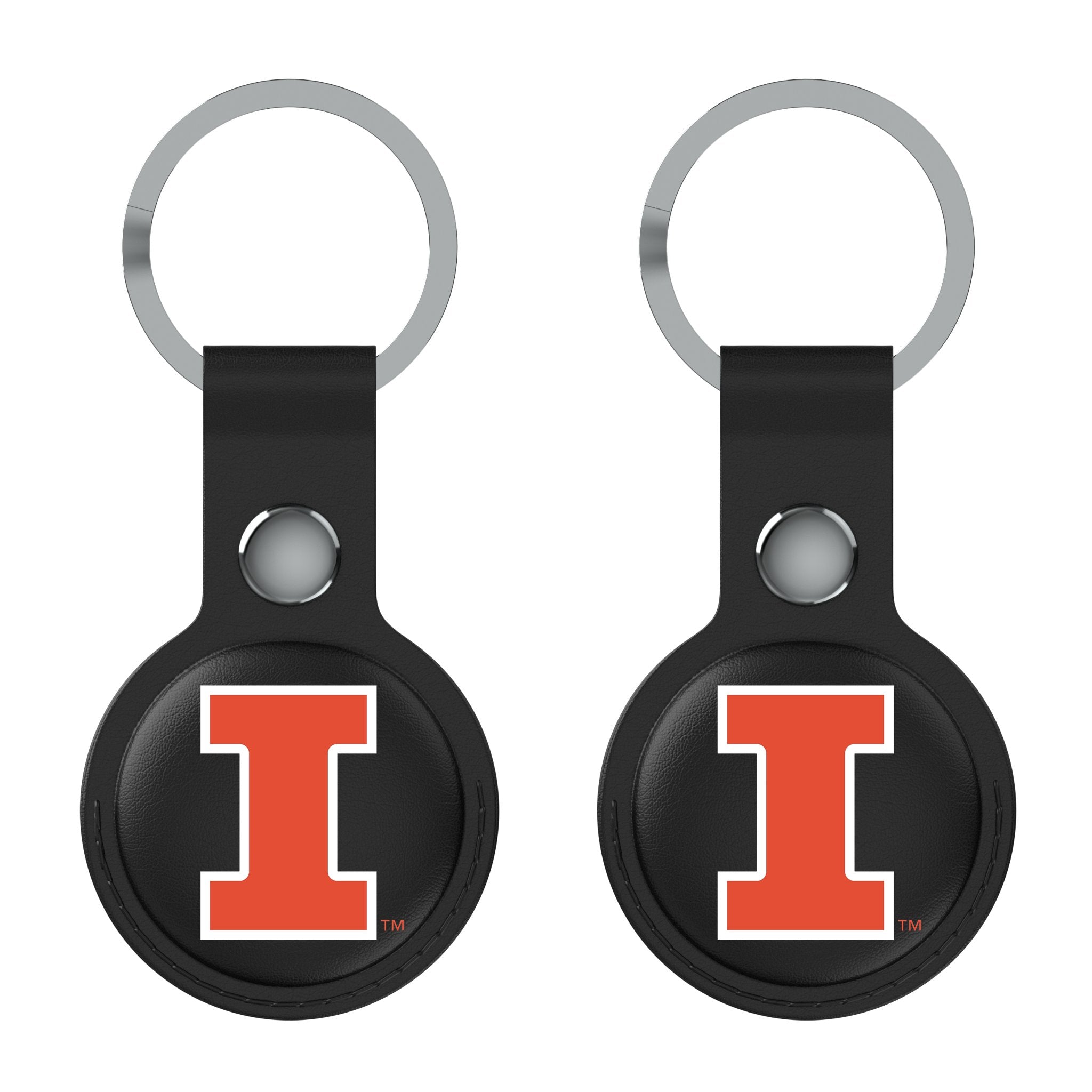 University of Illinois Fighting Illini Insignia Black Airtag Holder 2-Pack 2