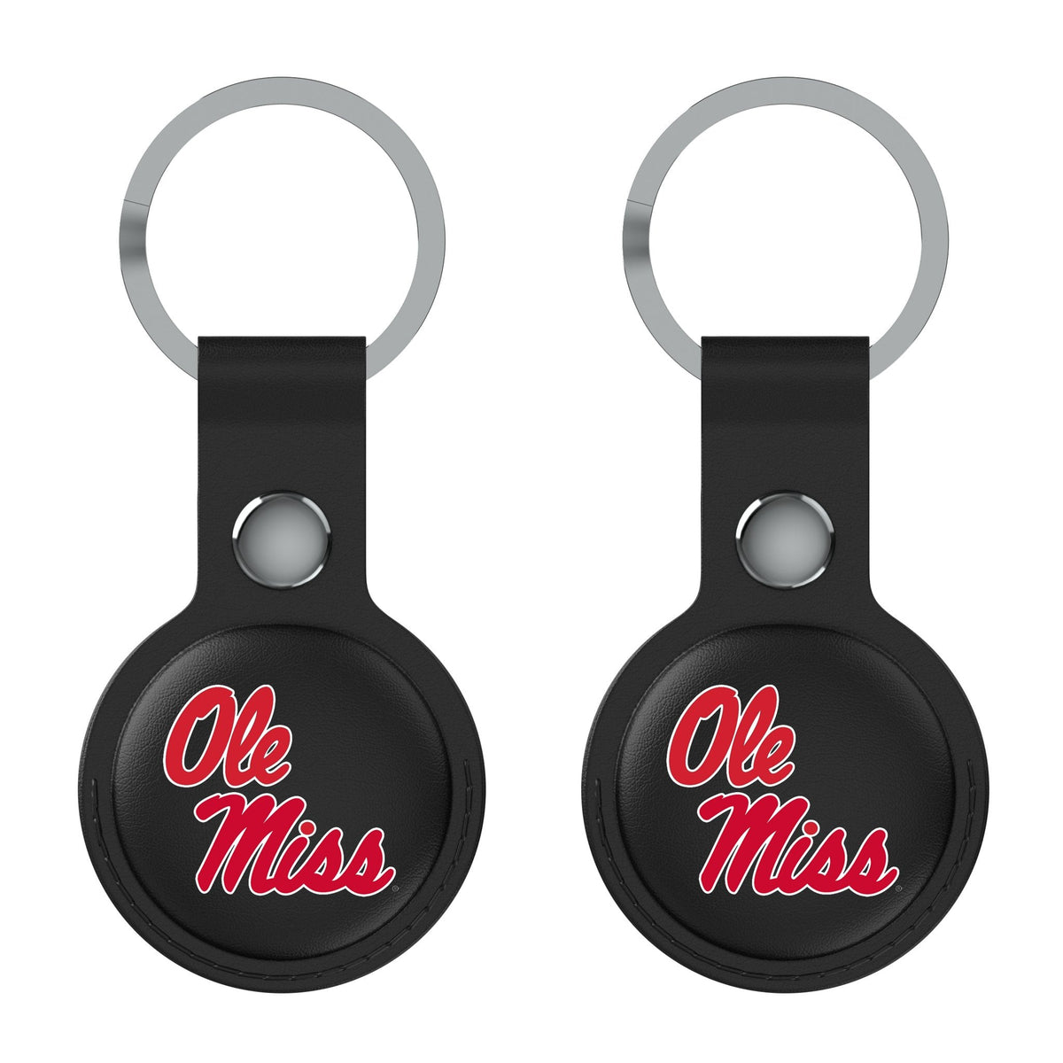 University of Mississippi Rebels Insignia Black Airtag Holder 2-Pack