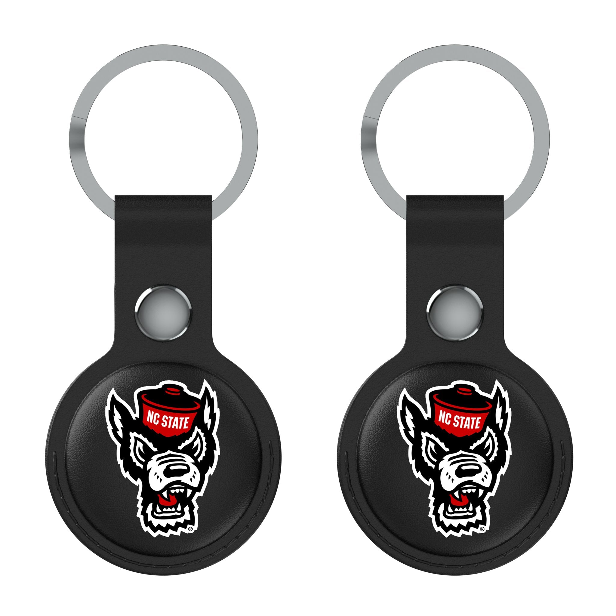 North Carolina State University Wolfpack Insignia Black Airtag Holder 2-Pack