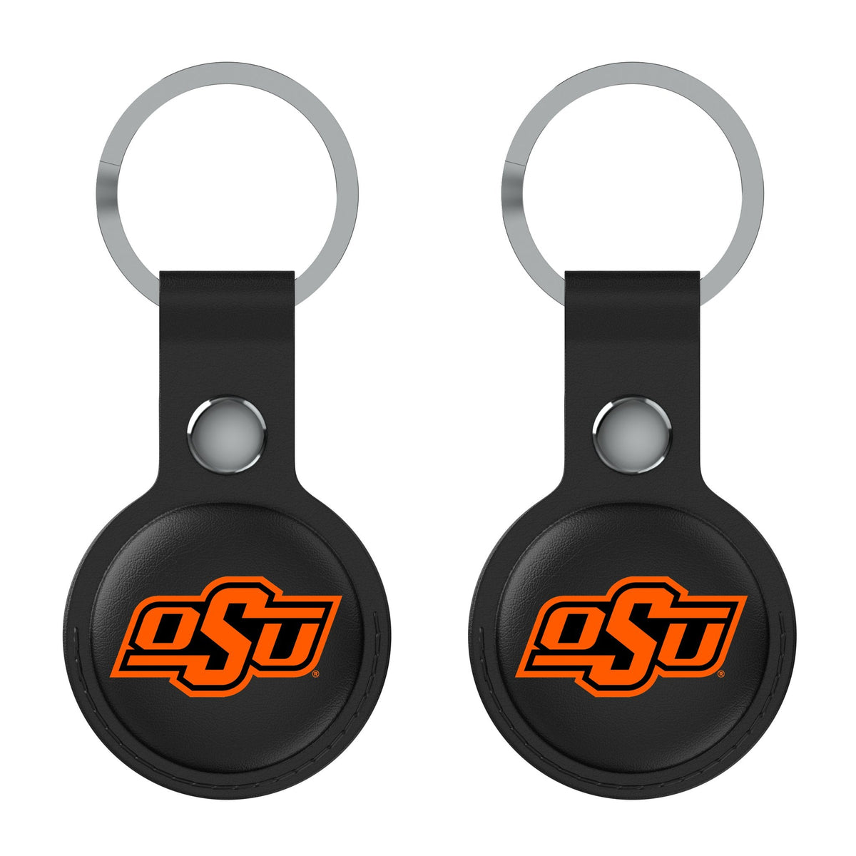 Oklahoma State University Cowboys Insignia Black Airtag Holder 2-Pack 2