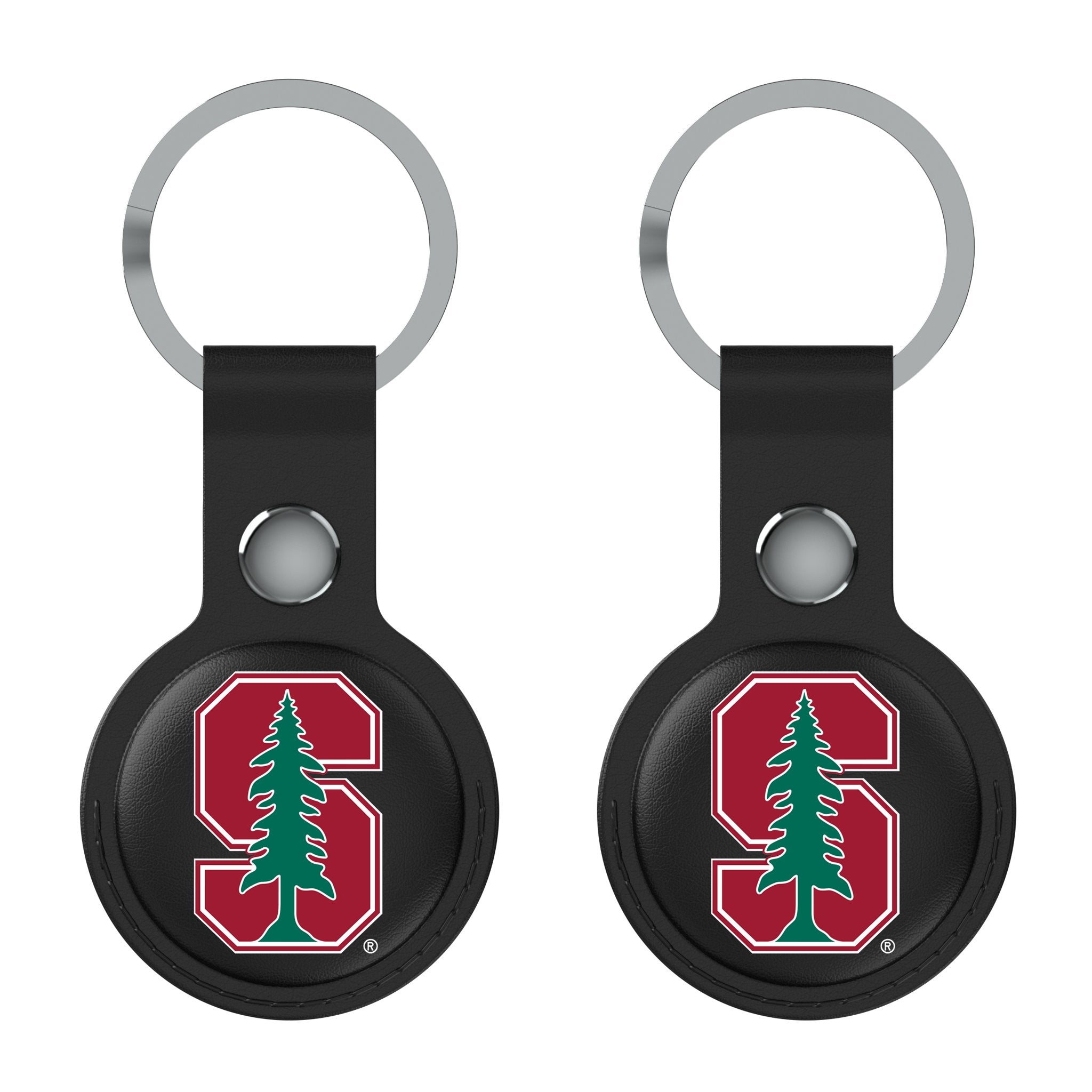 Stanford University Cardinal Insignia Black Airtag Holder 2-Pack