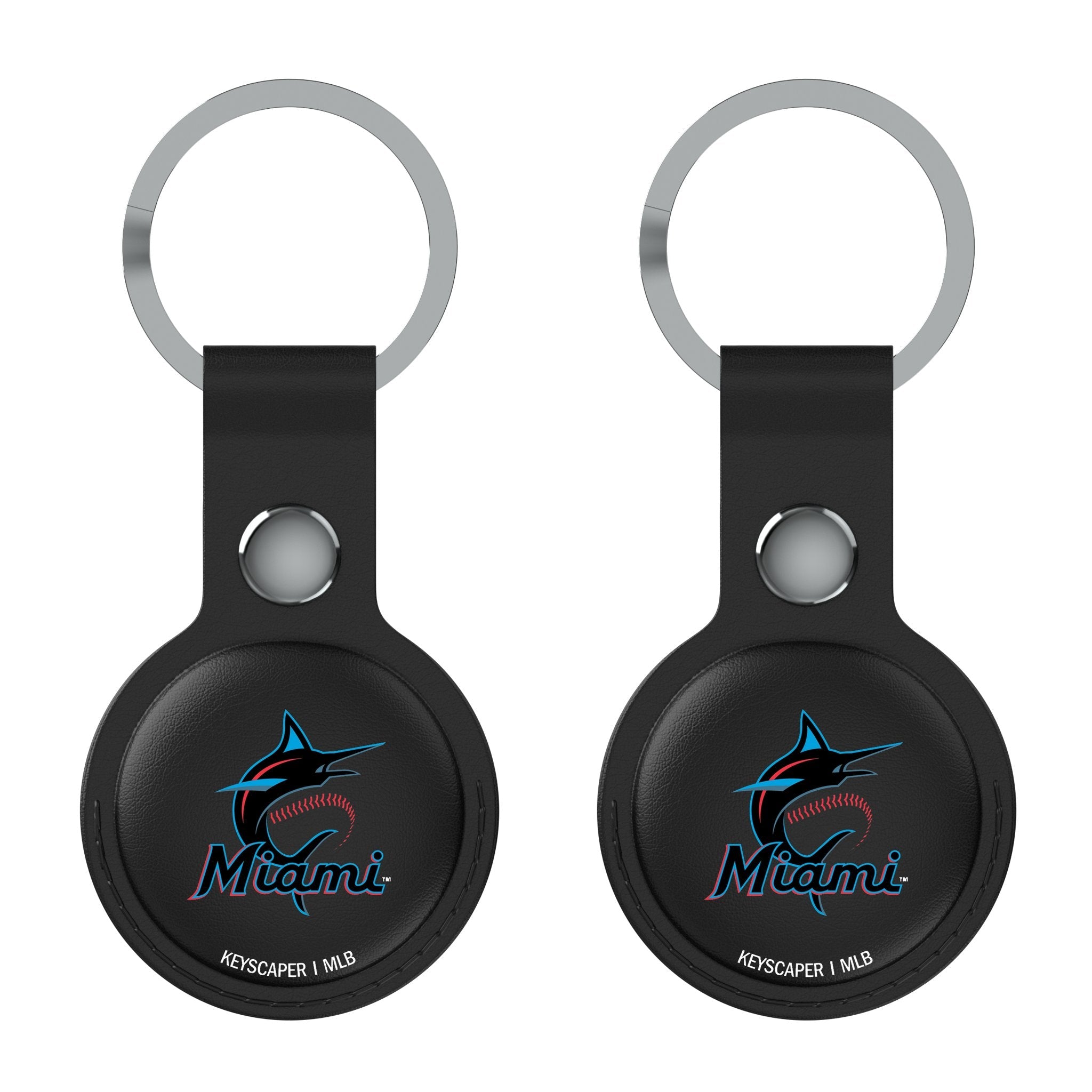 Miami Marlins Insignia Black Airtag Holder 2-Pack 2