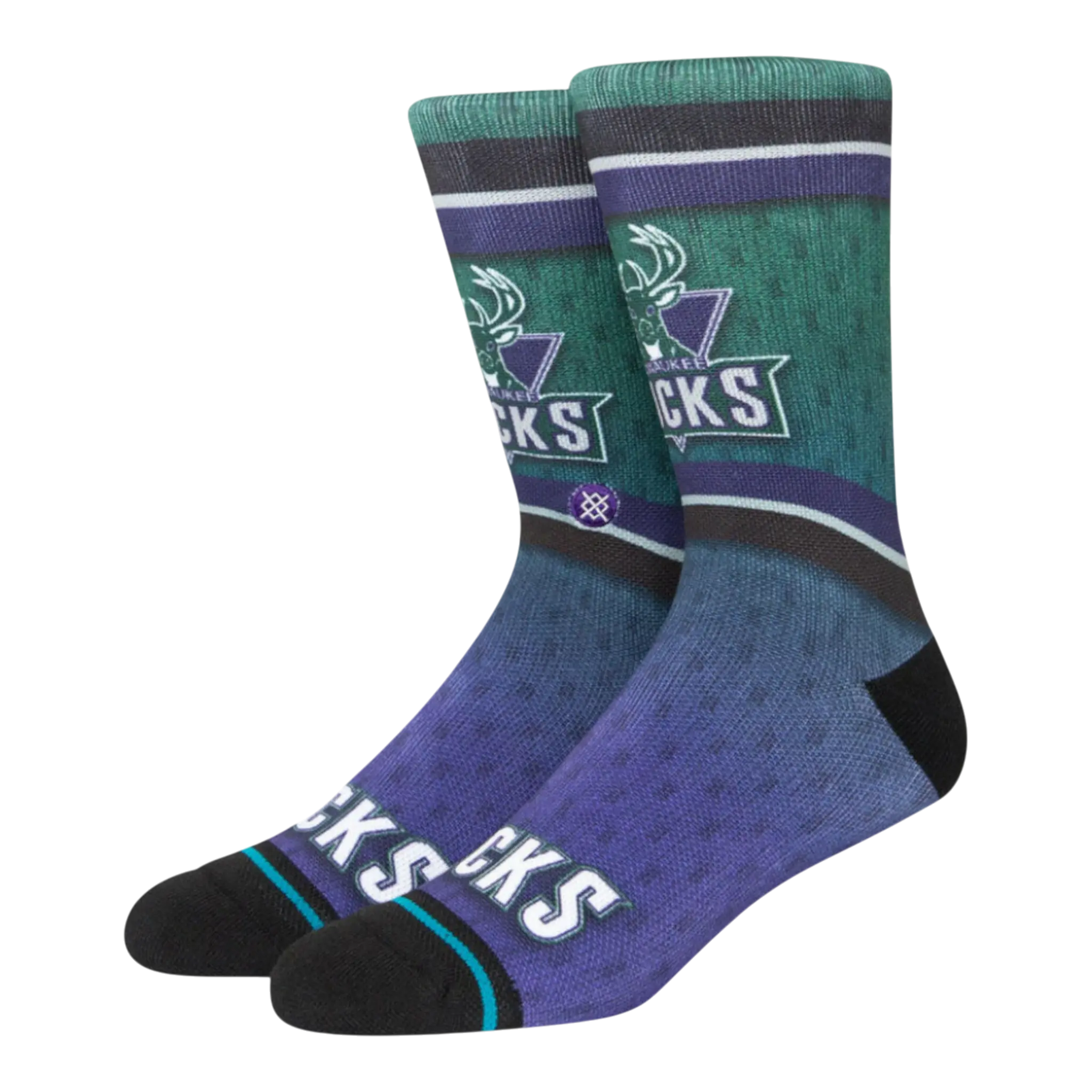 Stance x NBA Milwaukee Bucks Fader Men Crew Socks Forest 1