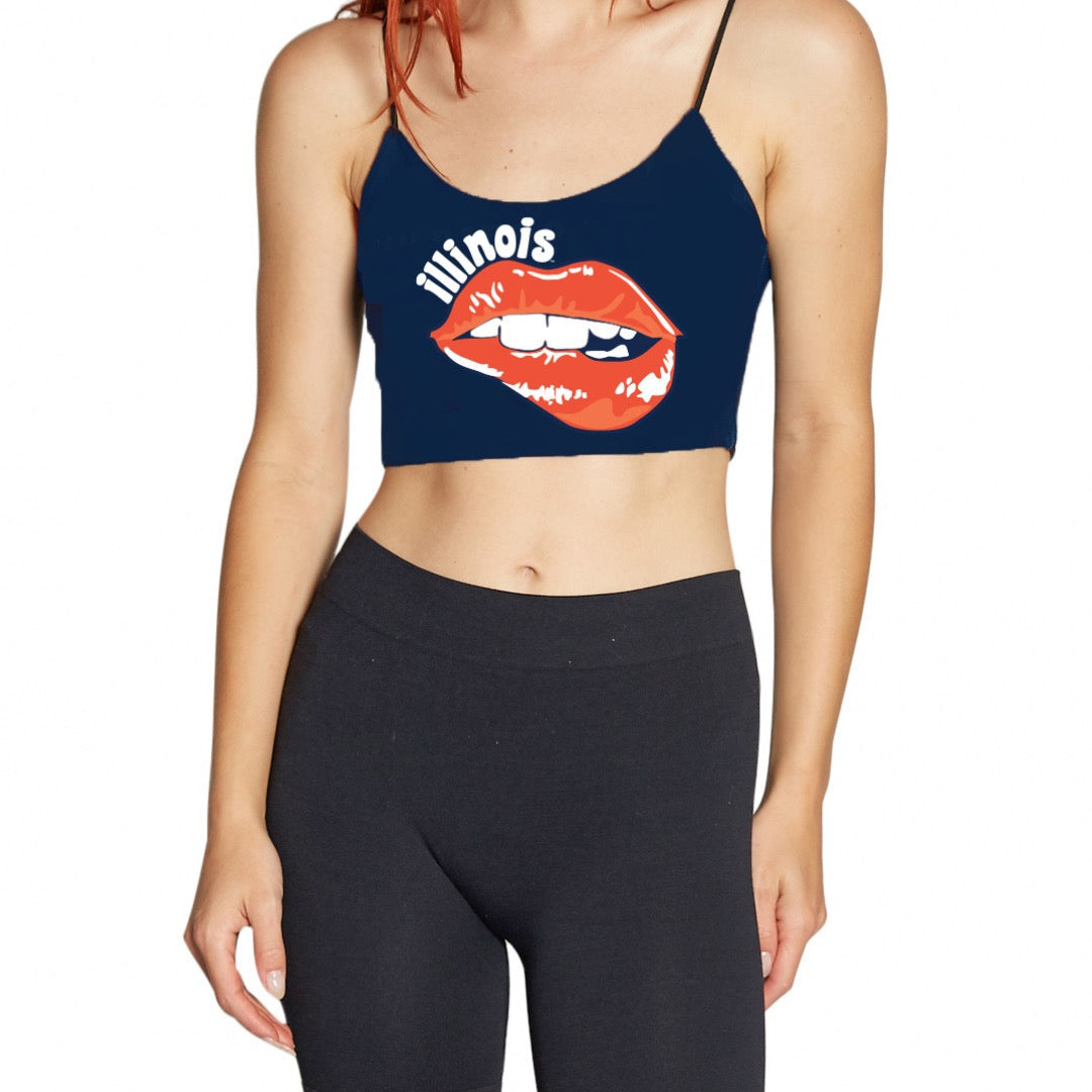 Illinois Fighting Illini Lips Spaghetti Tank | lojobands 3