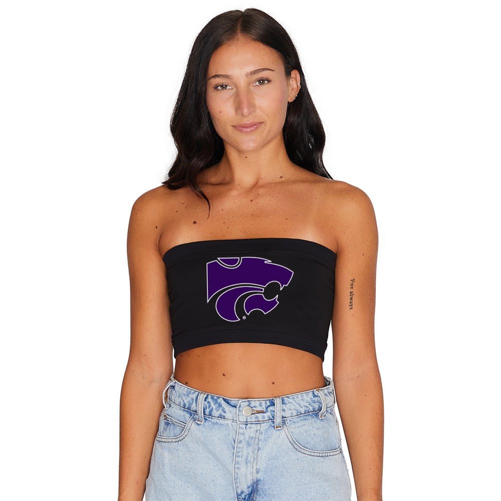 Kansas State Black Bandeau Top | lojobands