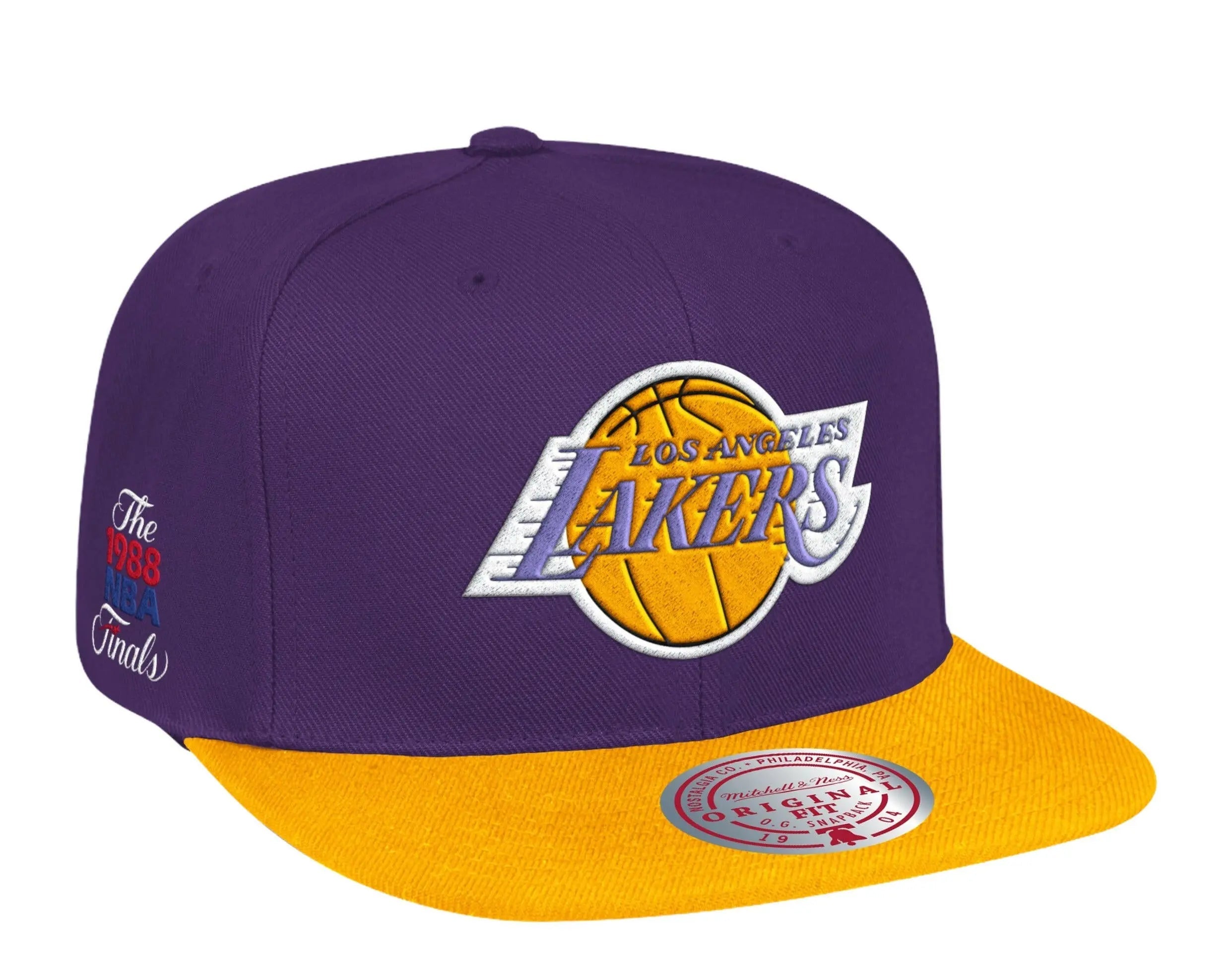Mitchell & Ness Los Angeles Lakers HWC 1988 Finals Patch Men Snapback Hat Purple/Gold 1