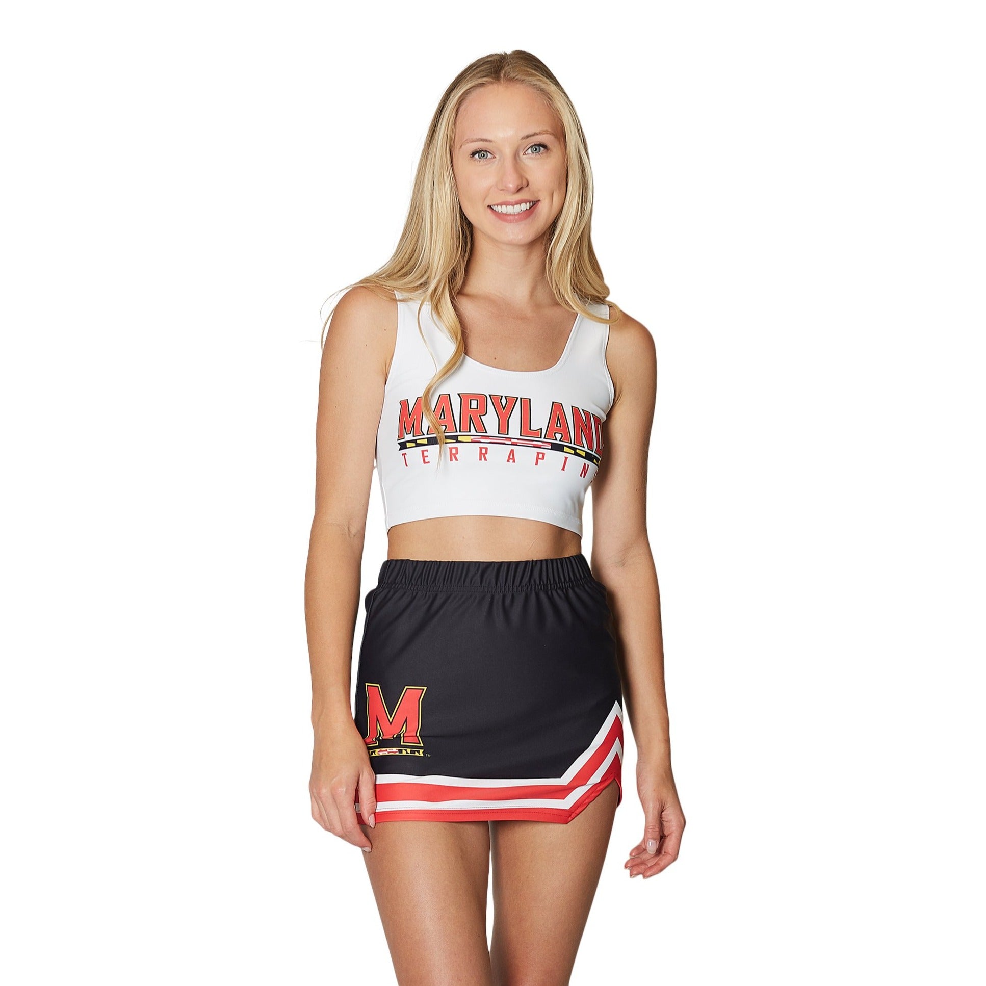 Maryland Terps White Crop Tank Top | lojobands