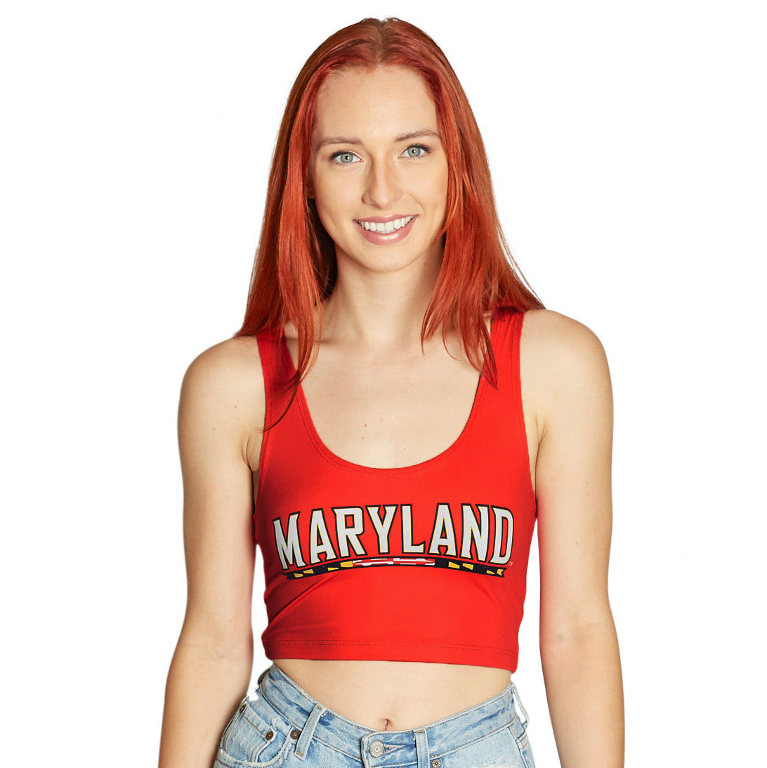 Maryland Terps Red Crop Tank Top | lojobands