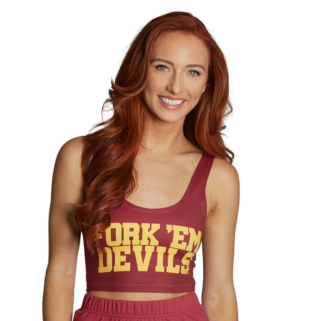 Arizona State ASU Fork 'Em Crop Tank Top | lojobands