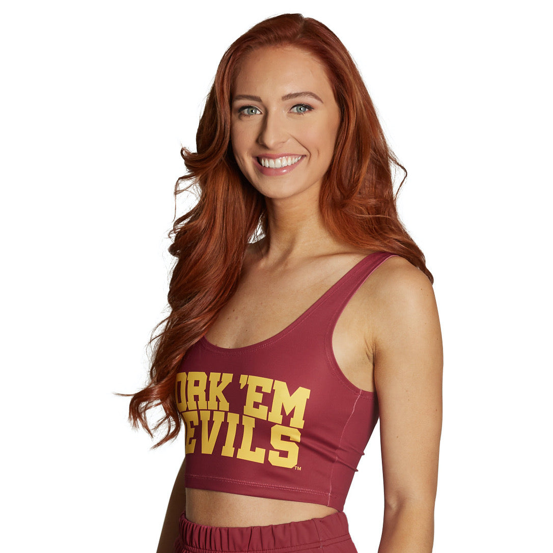Arizona State ASU Fork 'Em Crop Tank Top | lojobands