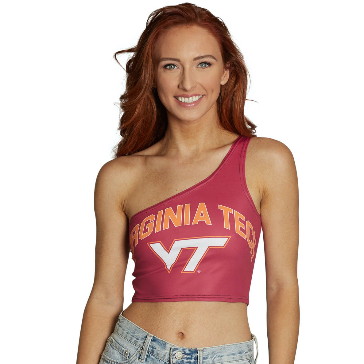 Virginia Tech Maroon One Shoulder Top | lojobands