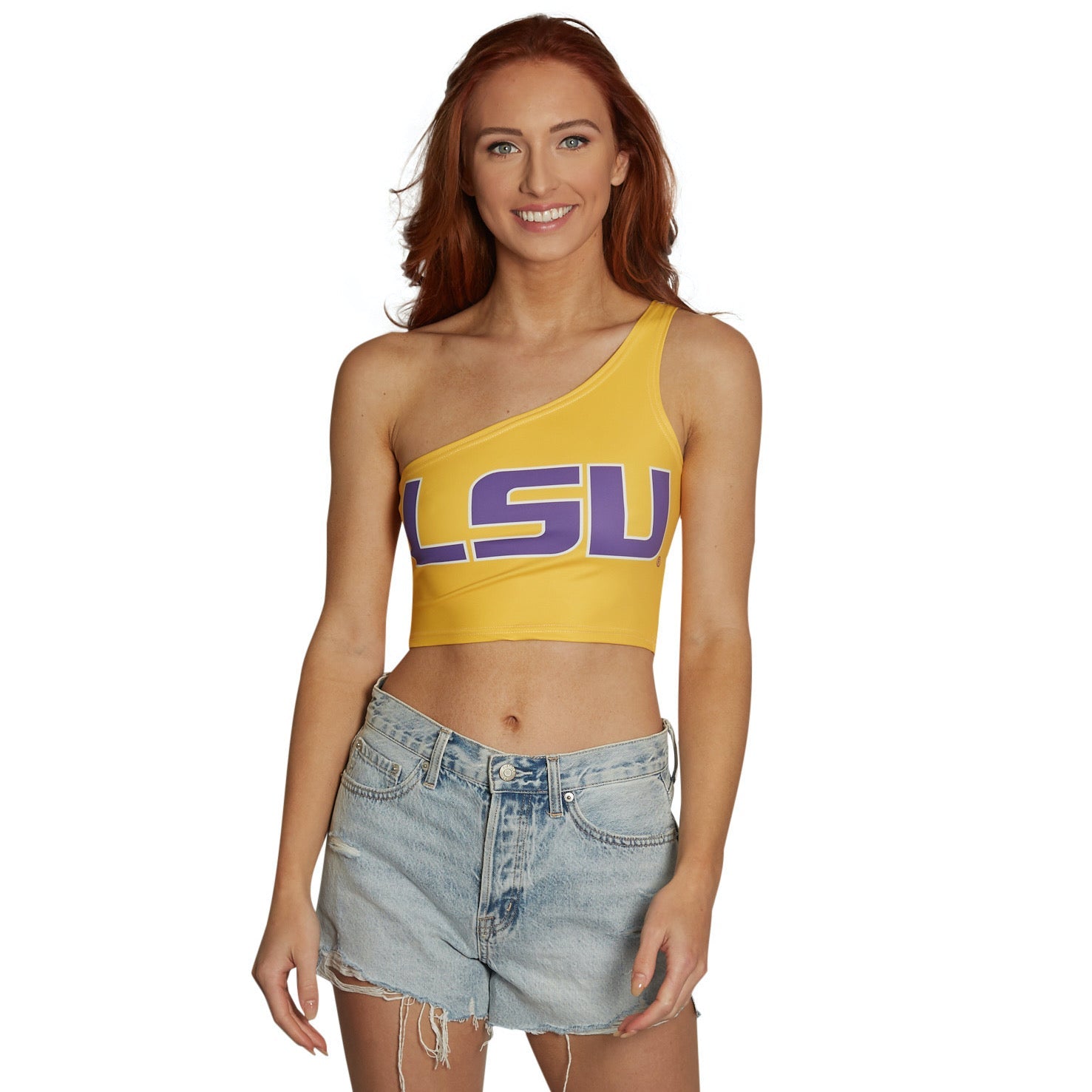 LSU Yellow One Shoulder Top 4