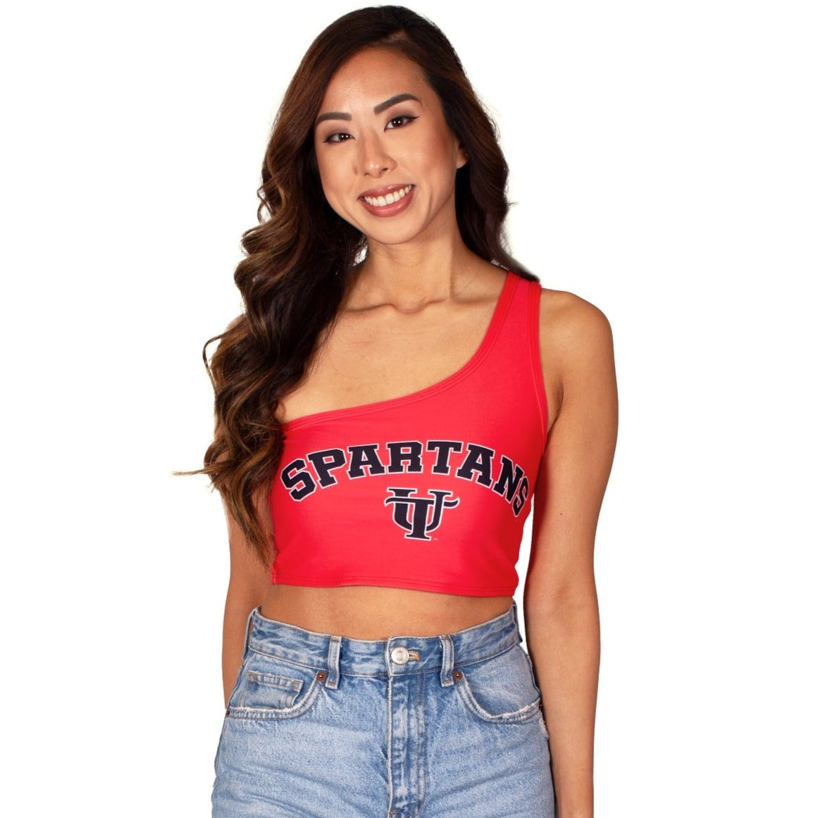 Tampa Spartans Red One Shoulder Top | lojobands 1