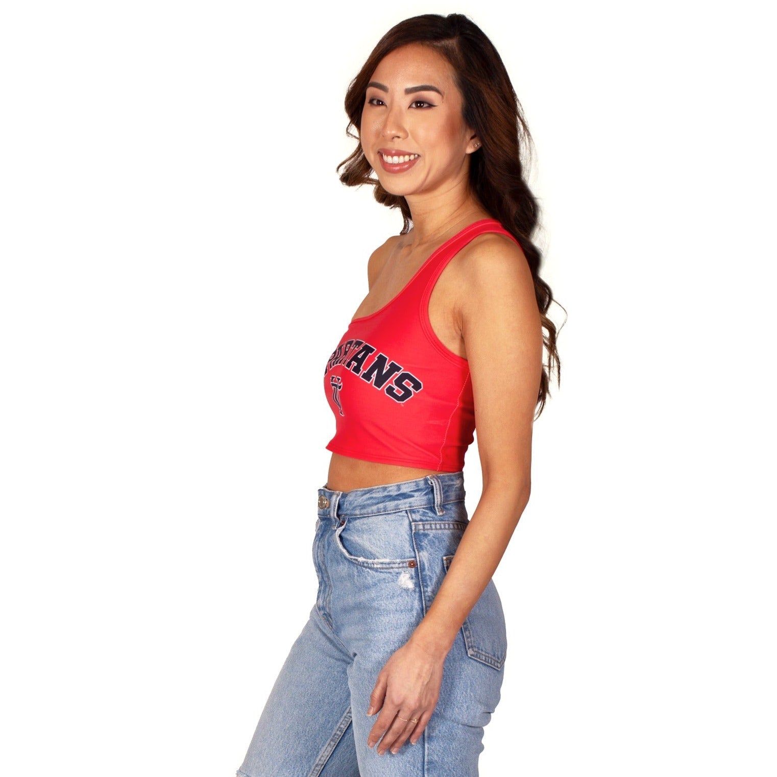 Tampa Spartans Red One Shoulder Top | lojobands 2