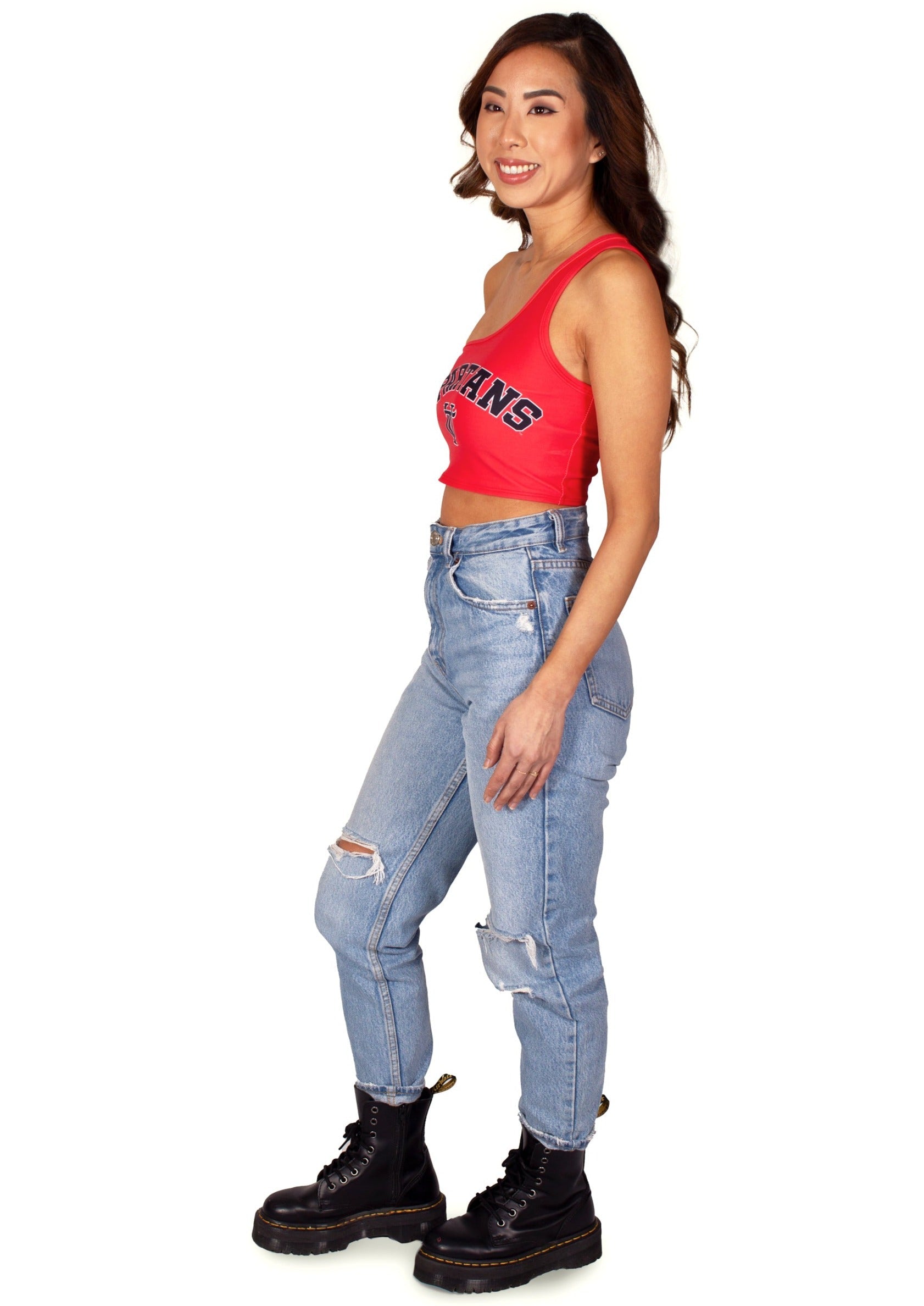 Tampa Spartans Red One Shoulder Top | lojobands 5