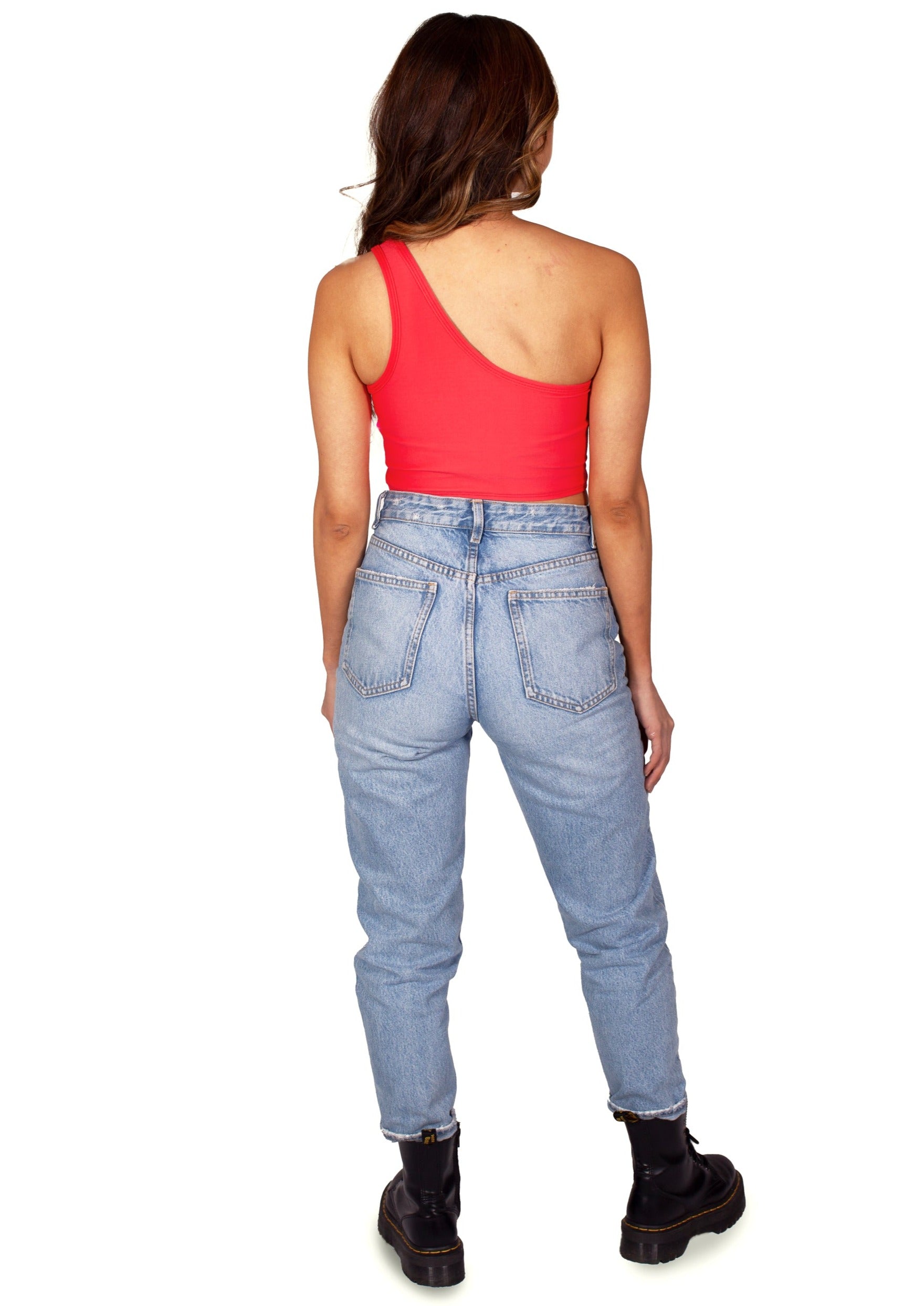 Tampa Spartans Red One Shoulder Top | lojobands 3