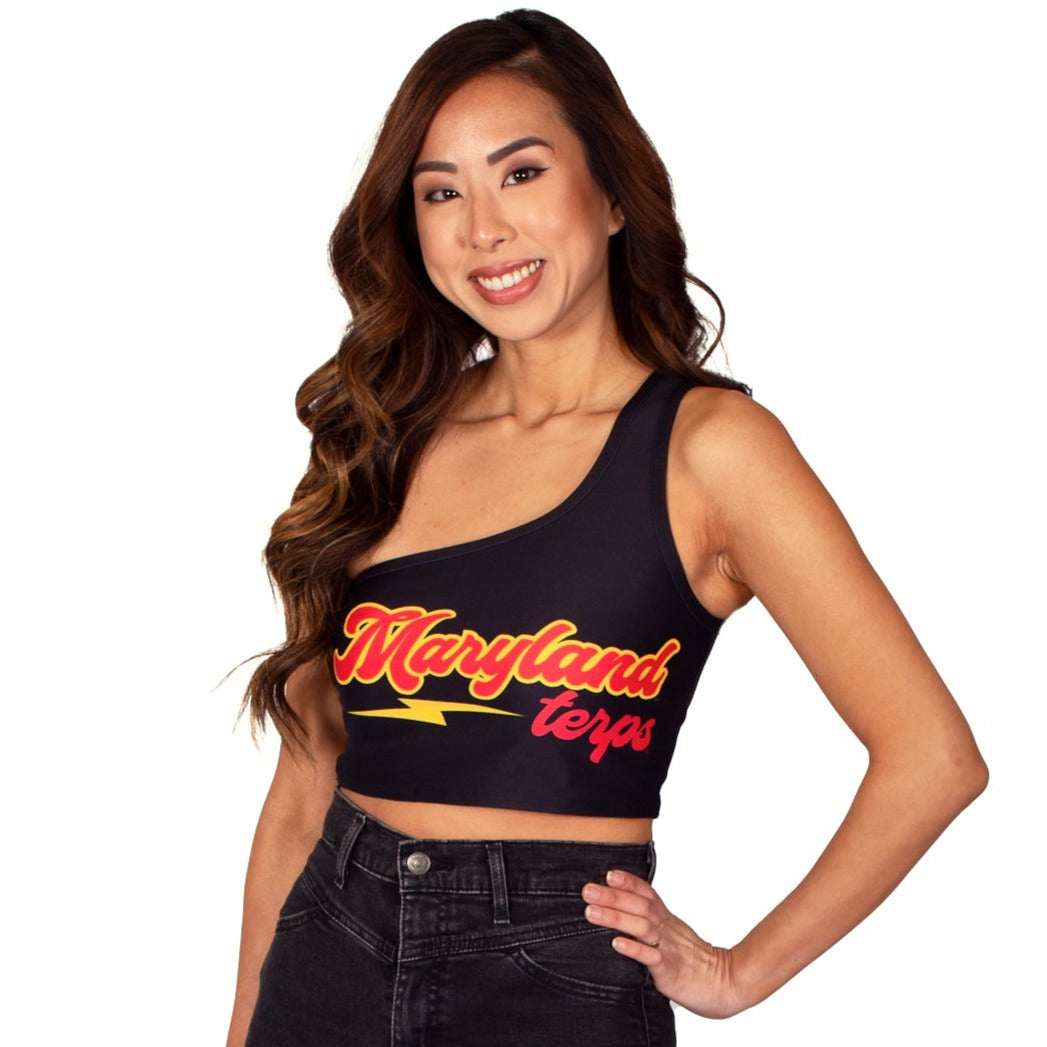 Maryland Terps Lightning One Shoulder Top | lojobands