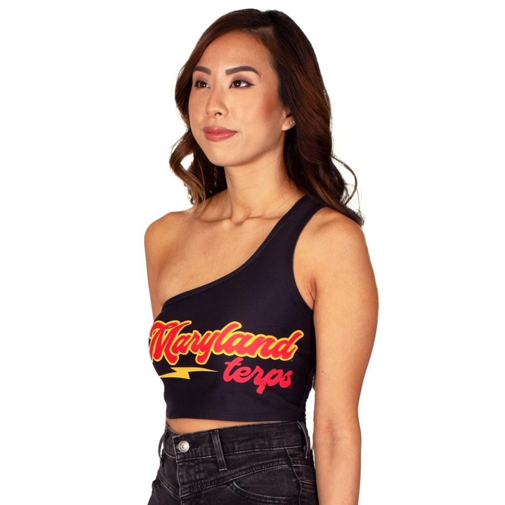 Maryland Terps Lightning One Shoulder Top | lojobands
