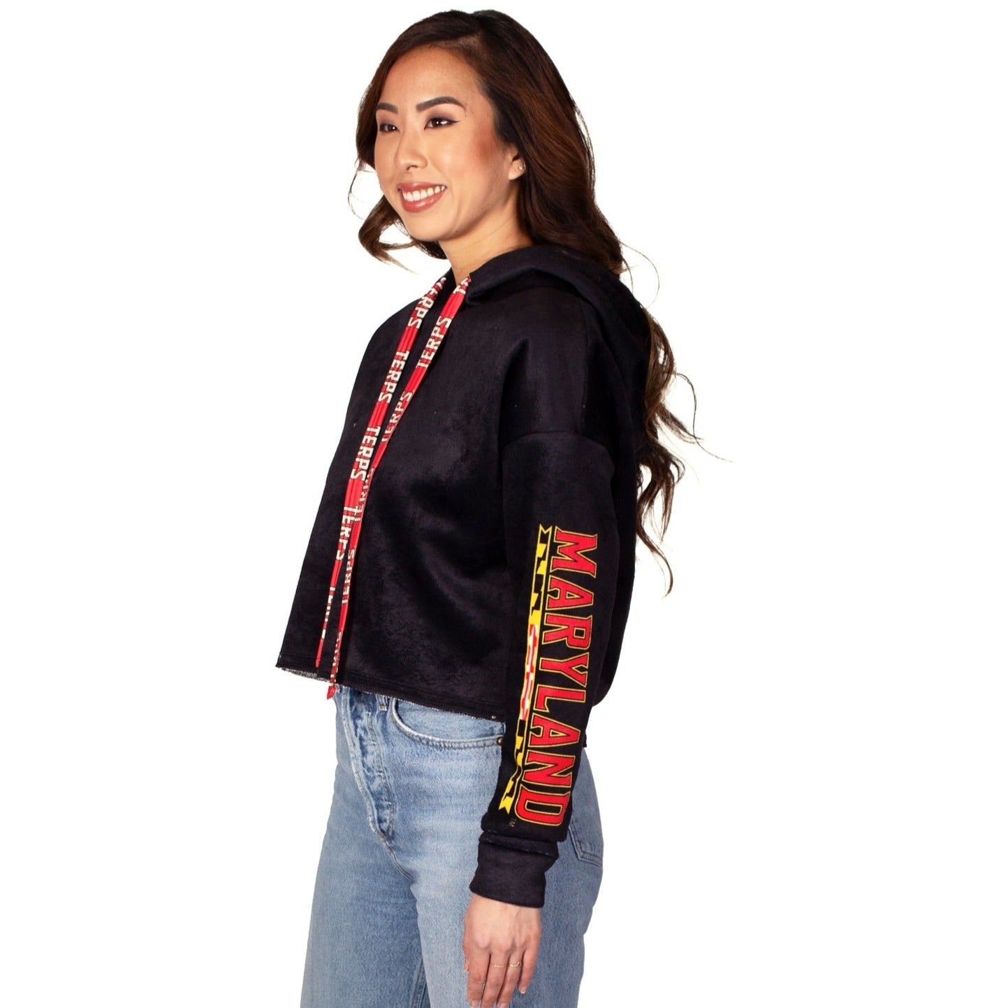 Maryland Terps Black Varsity Furry Hoodie 3