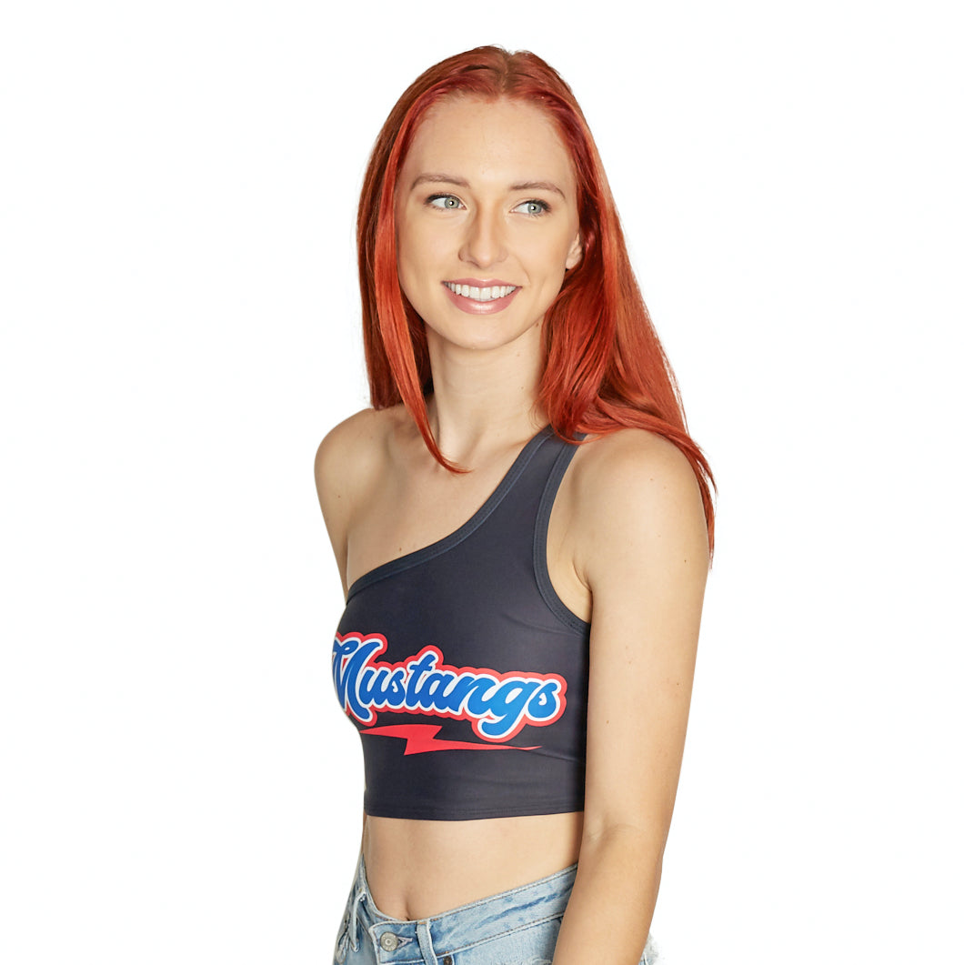 SMU Mustangs Lightning One Shoulder Top | lojobands
