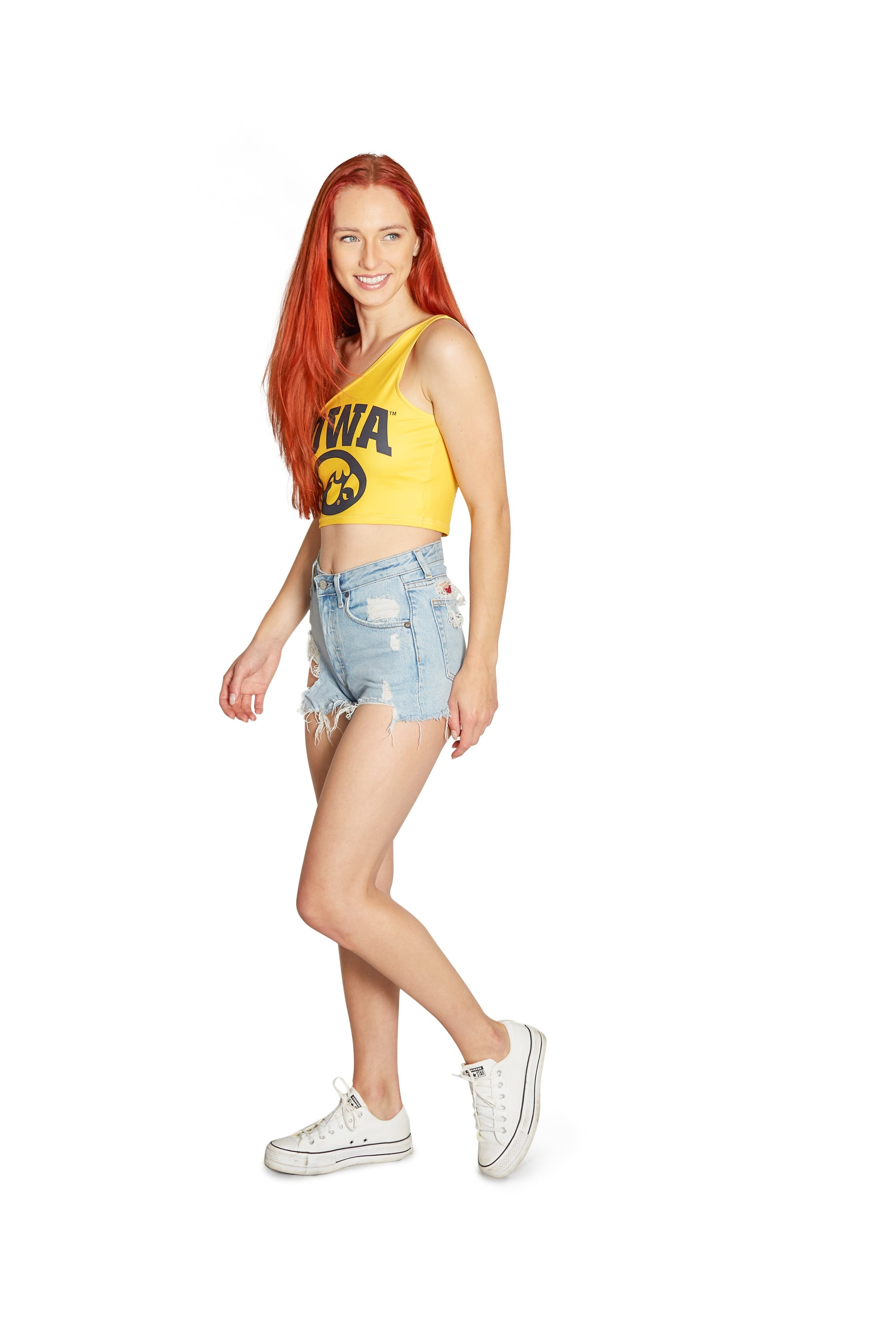 Iowa Hawkeyes Yellow One Shoulder Top | lojobands 5