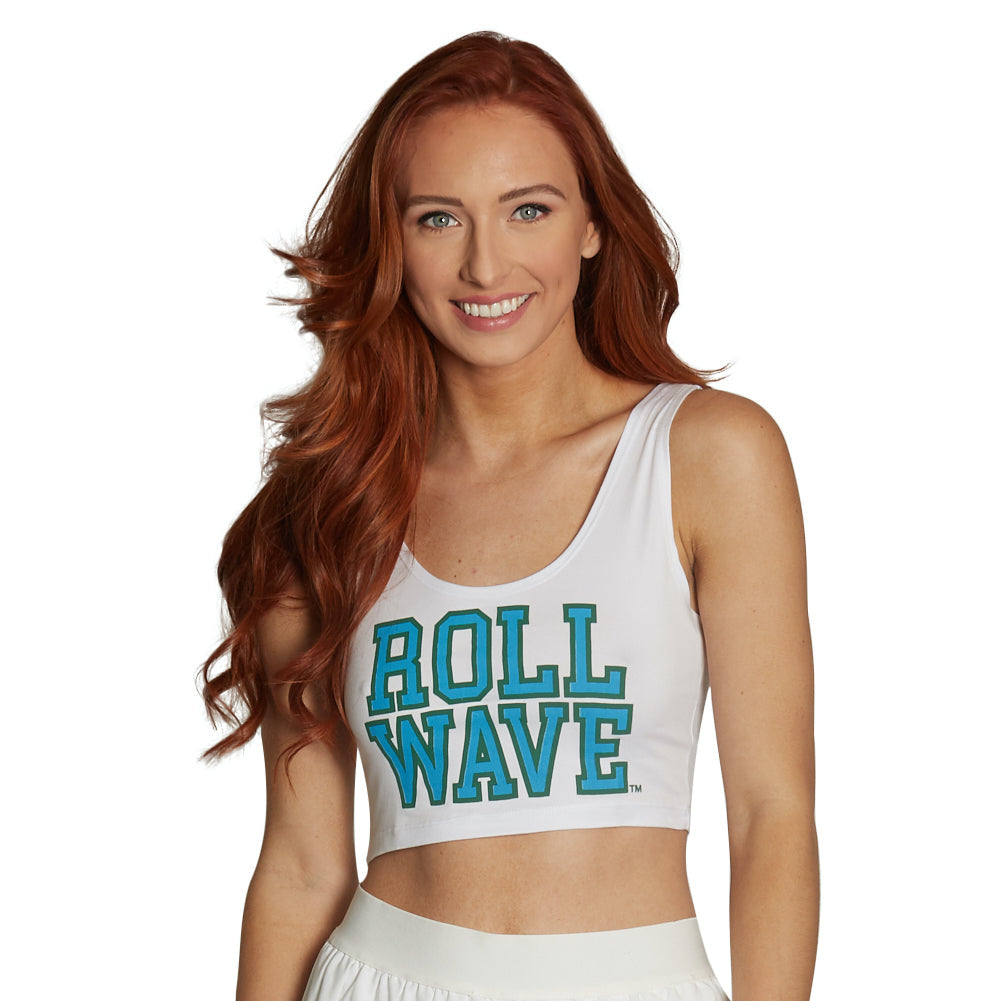 Tulane Roll Wave Crop Tank Top | lojobands