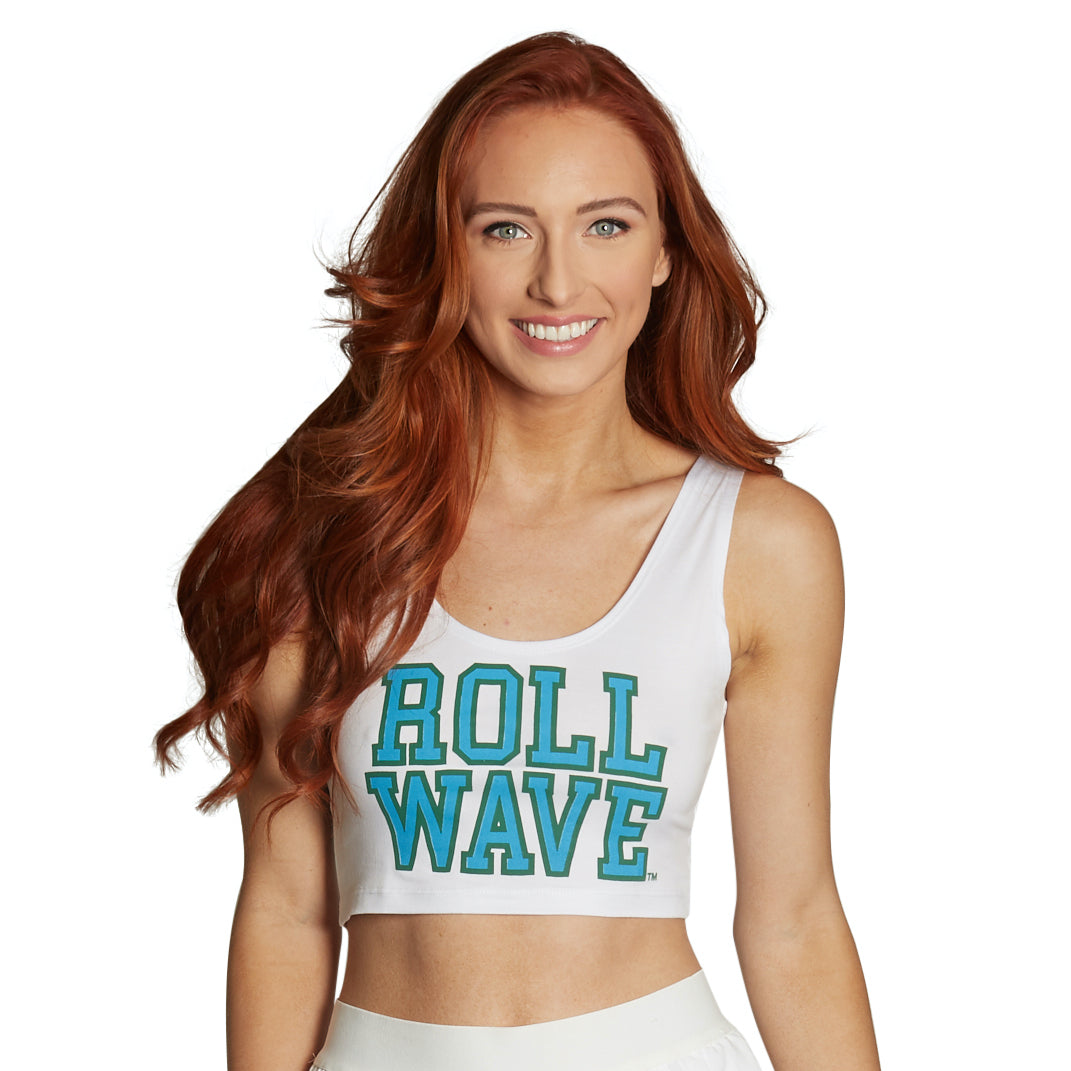 Tulane Roll Wave Crop Tank Top | lojobands