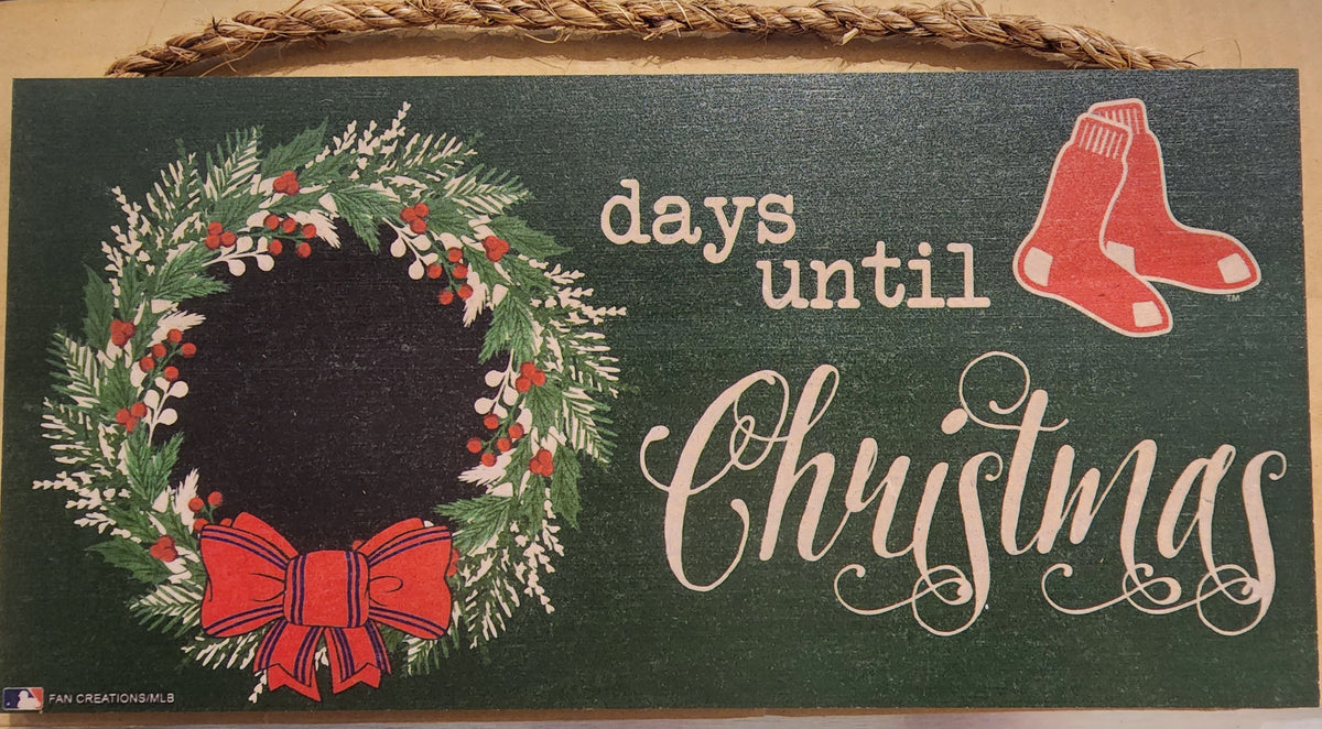 Boston Red Sox 6'' x 12'' Days Until Christmas Wood Sign 1
