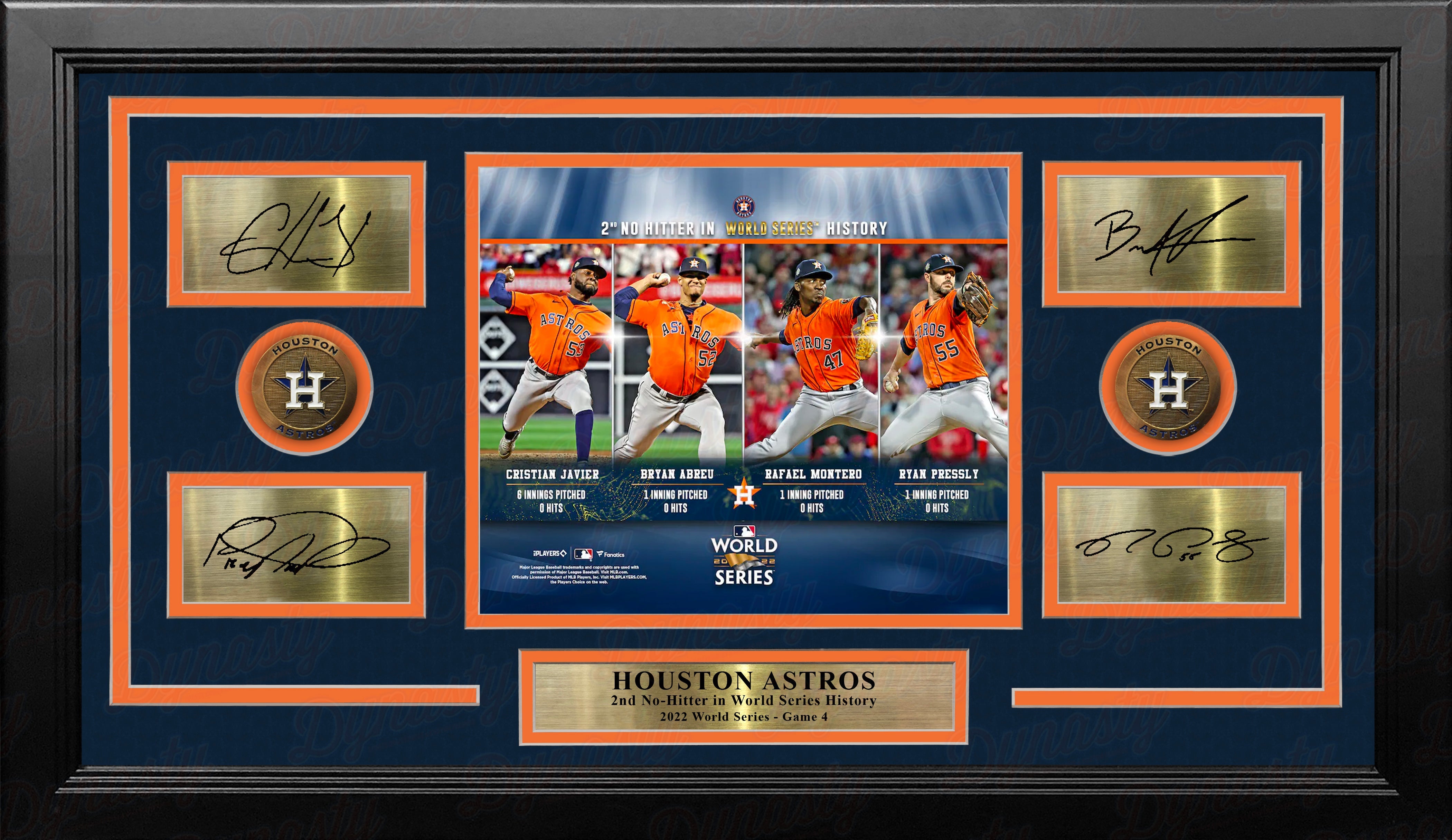 Houston Astros 2022 World Series No-Hitter 8" x 10" Framed Collage Photo with Engraved Autographs 1