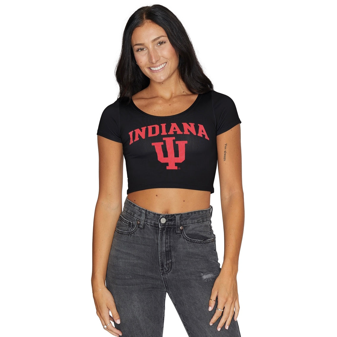 Indiana Hoosiers Black Babydoll Tee | lojobands 3
