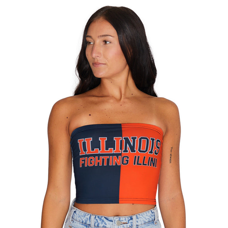 Illinois Fighting Illini Two Tone Tube Top | lojobands