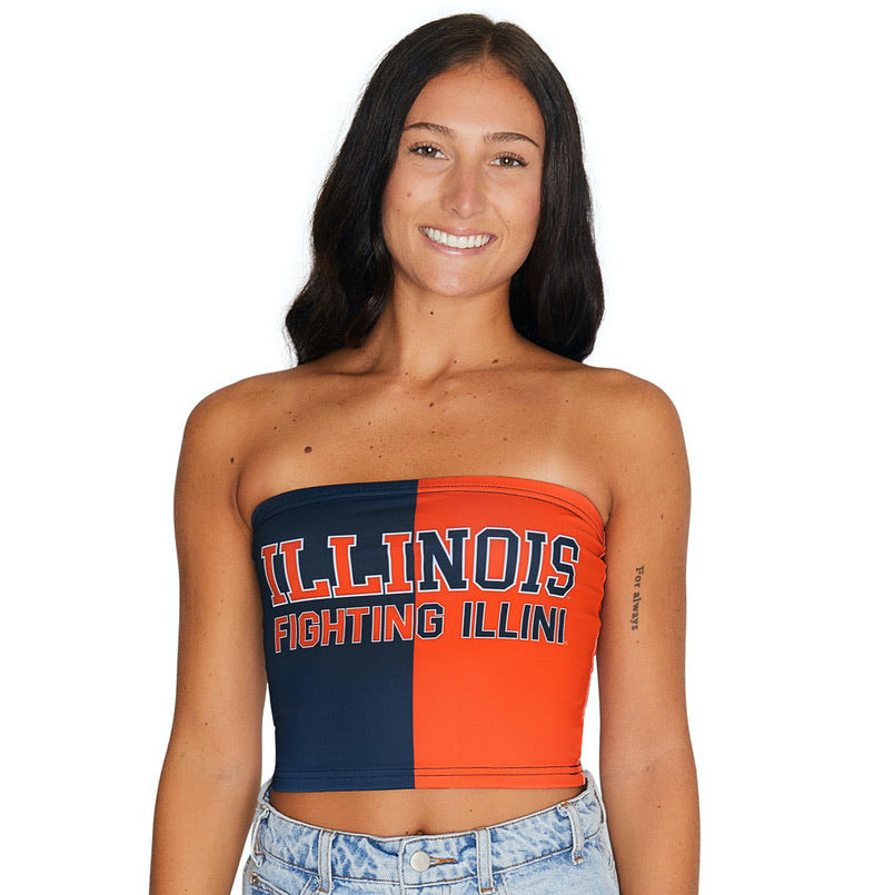 Illinois Fighting Illini Two Tone Tube Top | lojobands
