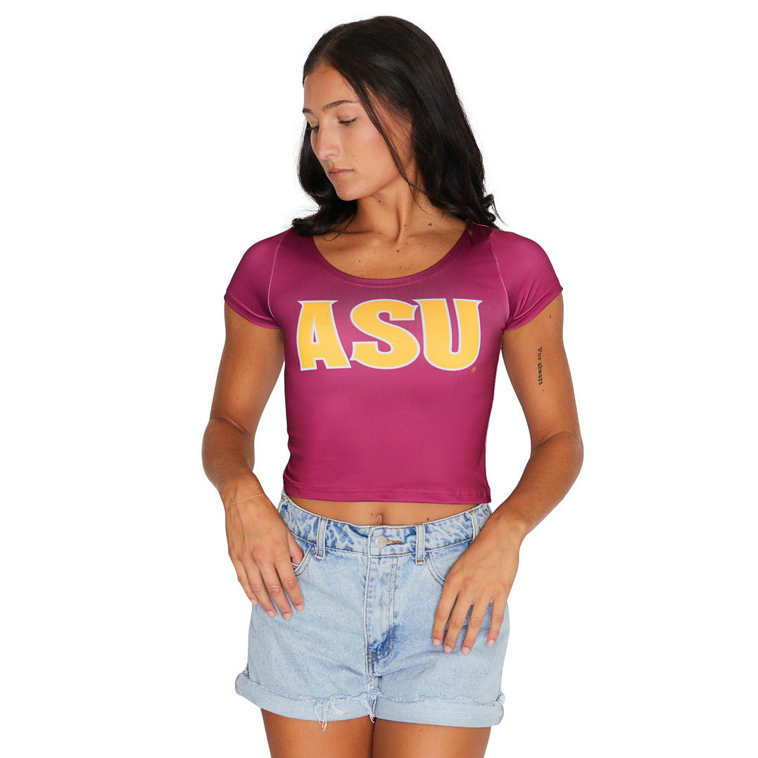 Arizona State ASU Maroon Babydoll Tee | lojobands