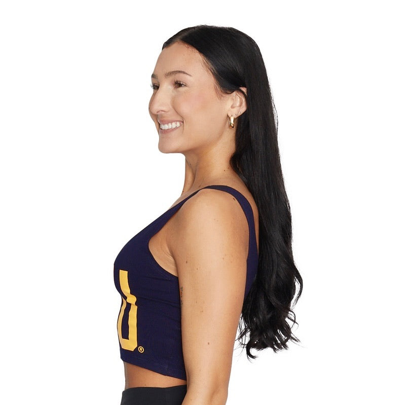 West Virginia Mountaineers Navy Blue Crop Tank Top | lojobands