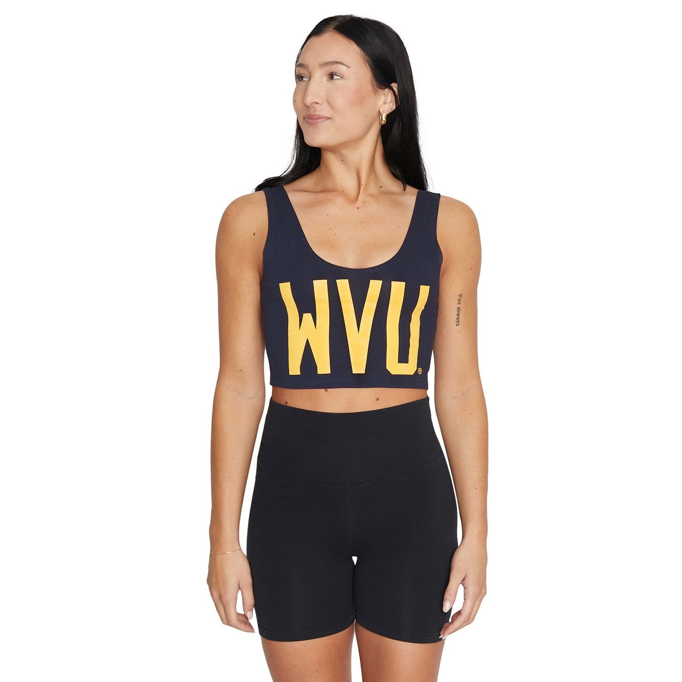 West Virginia Mountaineers Navy Blue Crop Tank Top | lojobands 4