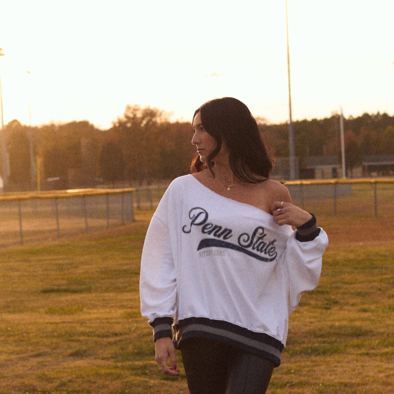 Penn State Vintage Off the Shoulder Sweatshirt | lojobands
