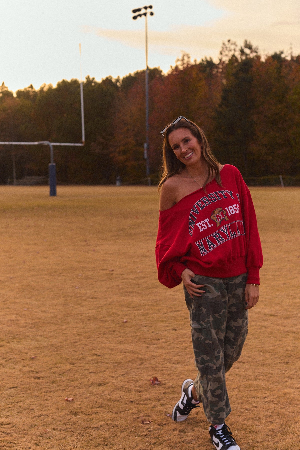Maryland Terps Off the Shoulder Sweatshirt | lojobands 3