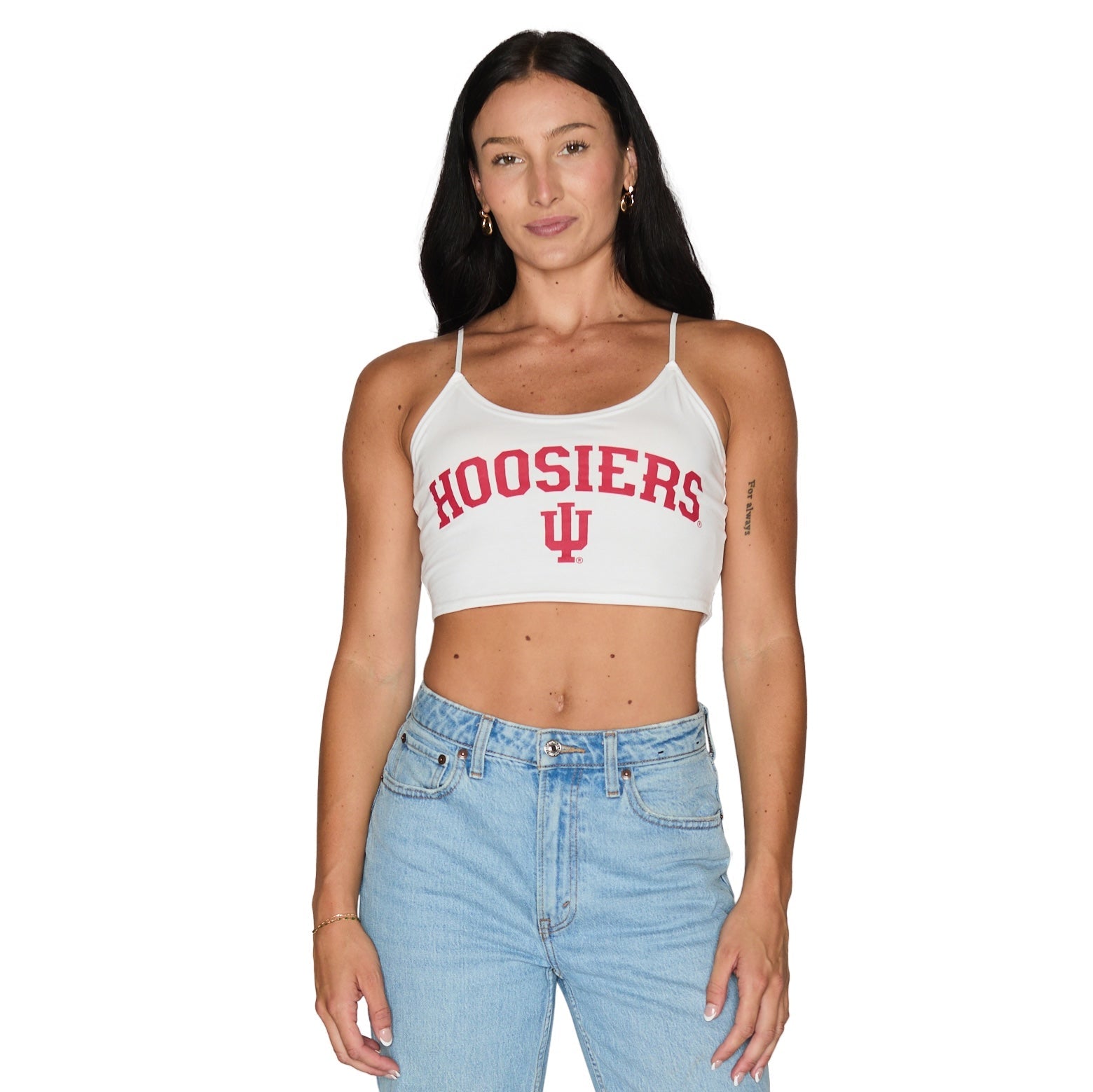 Indiana Hoosiers White Spaghetti Tank | lojobands