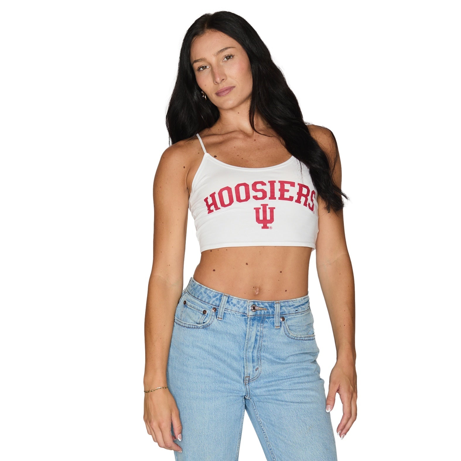 Indiana Hoosiers White Spaghetti Tank | lojobands 3