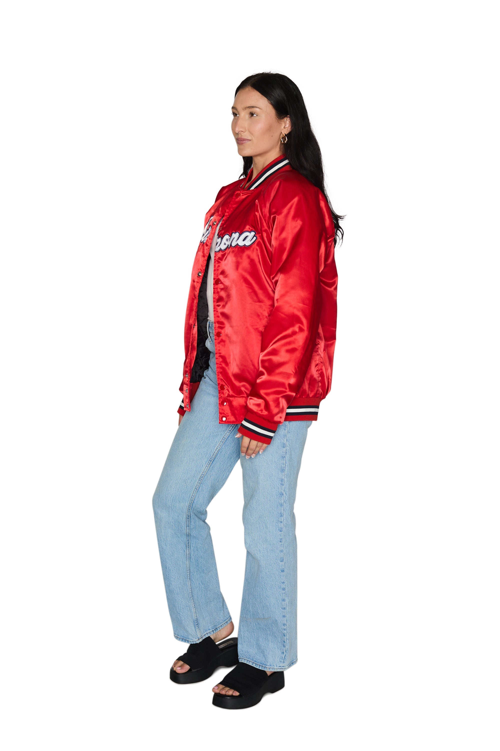 University of Arizona Satin Letterman Bomber Jacket | lojobands 7
