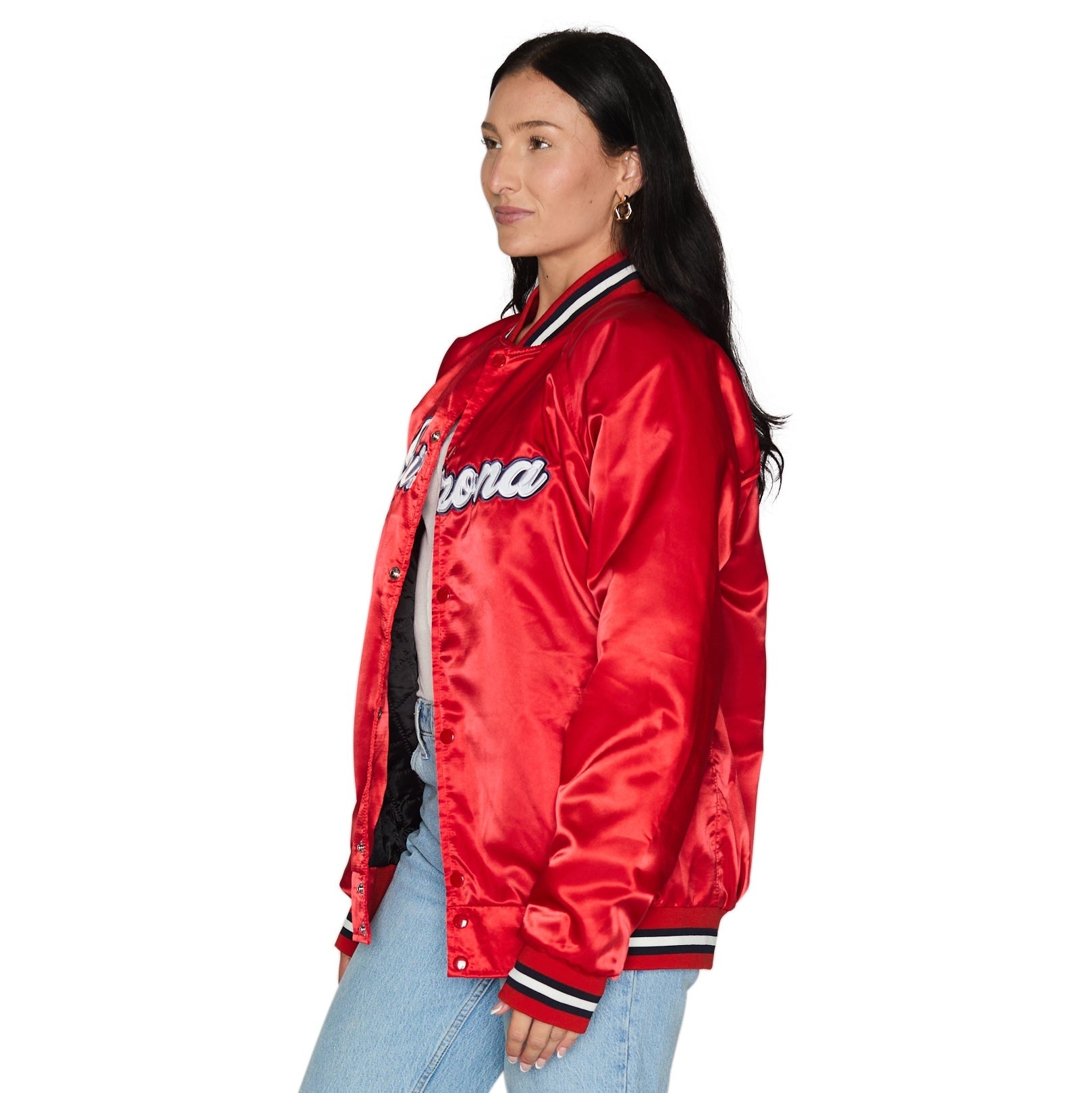 University of Arizona Satin Letterman Bomber Jacket | lojobands 3