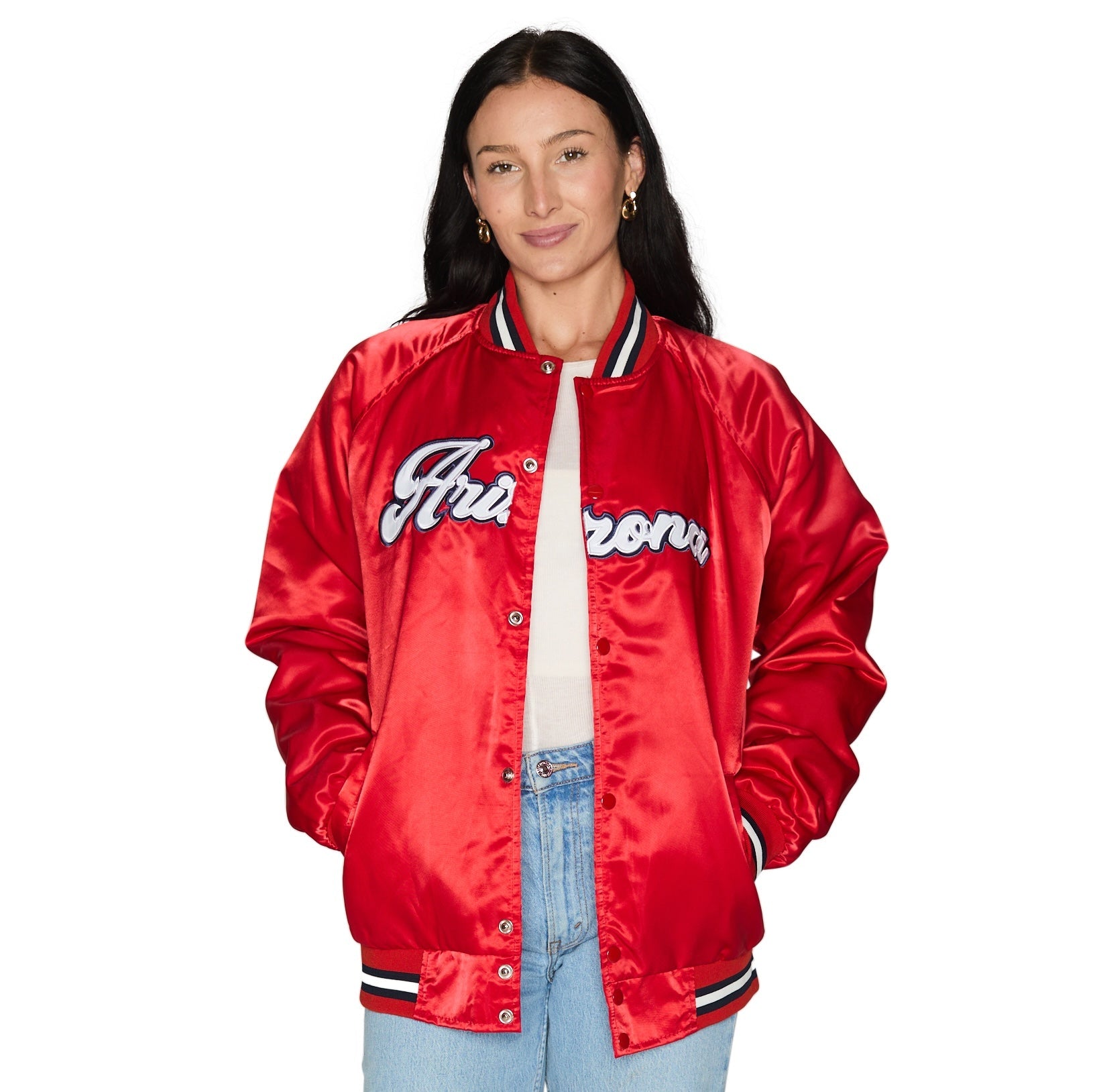 University of Arizona Satin Letterman Bomber Jacket | lojobands 4