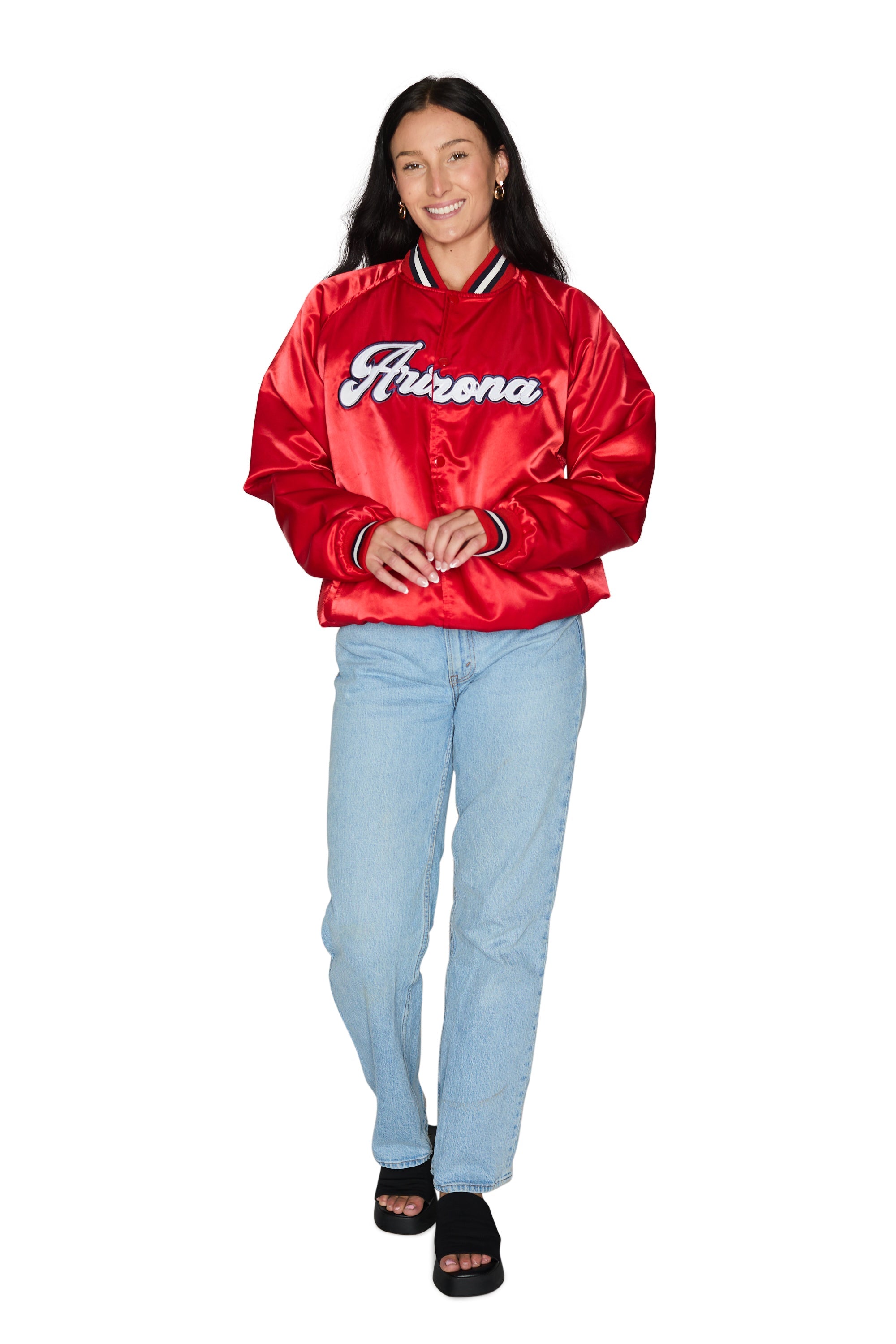 University of Arizona Satin Letterman Bomber Jacket | lojobands 6
