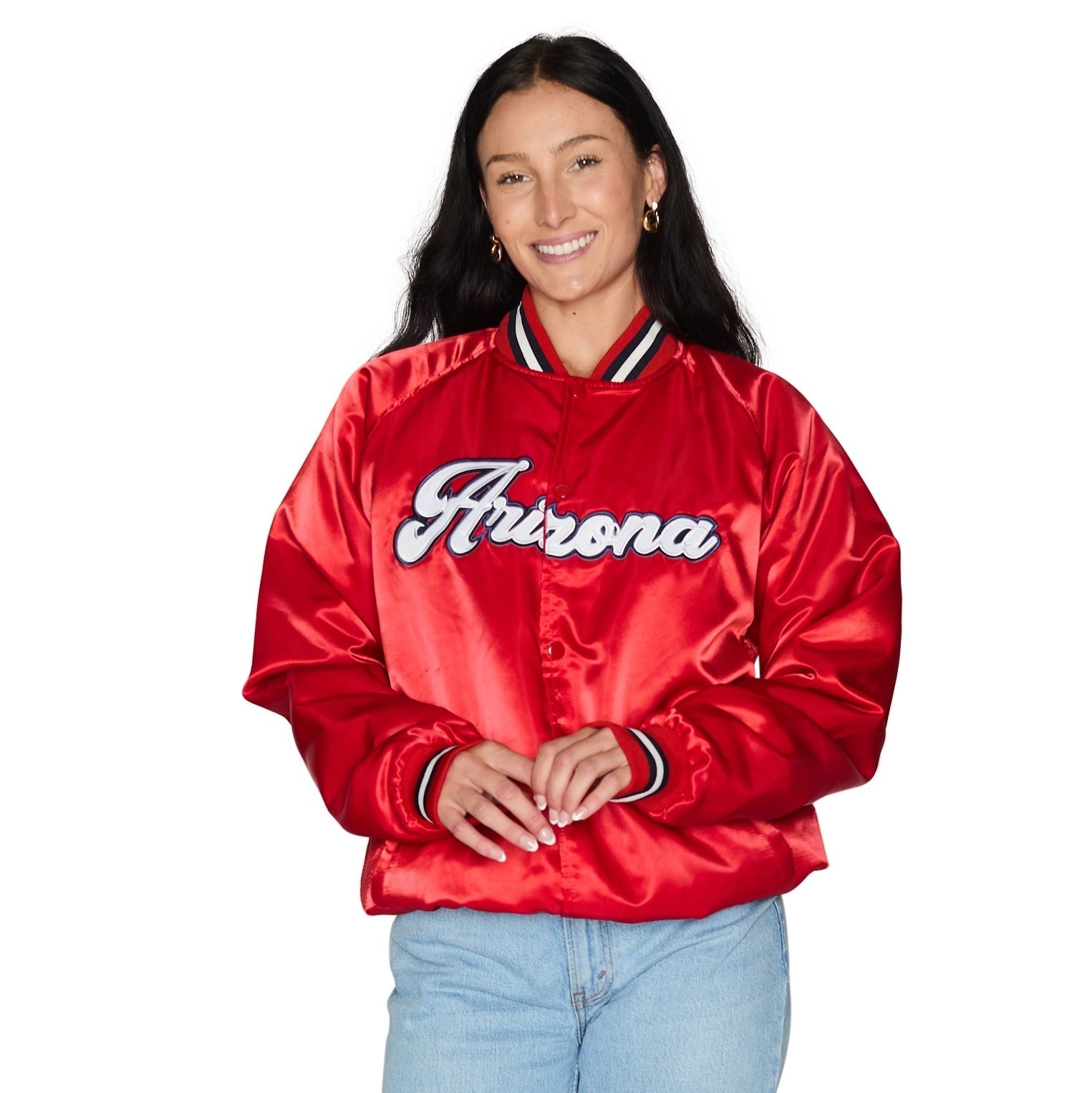 University of Arizona Satin Letterman Bomber Jacket | lojobands 1